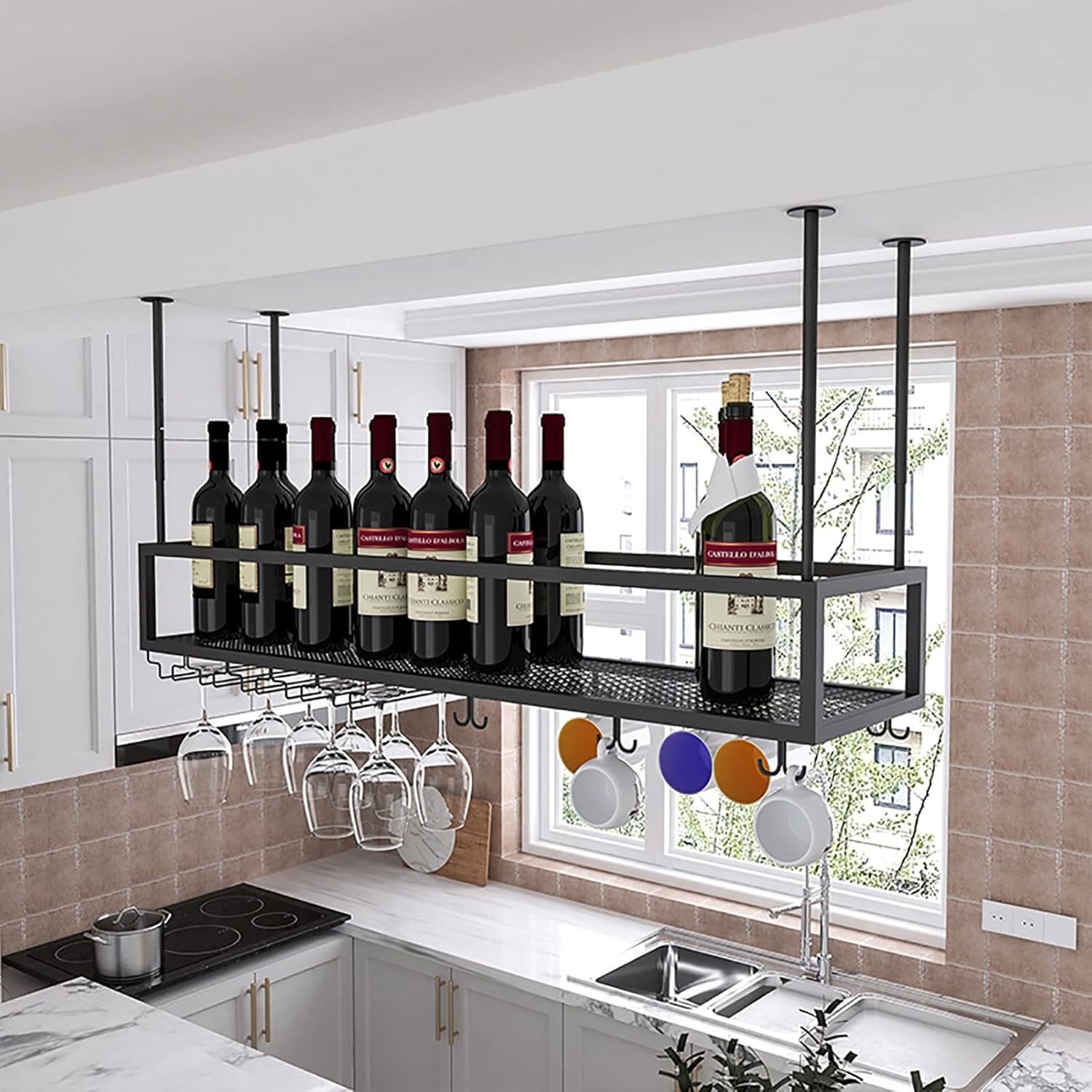 ZJDYDY Floating Wine Rack with Adjustable Height