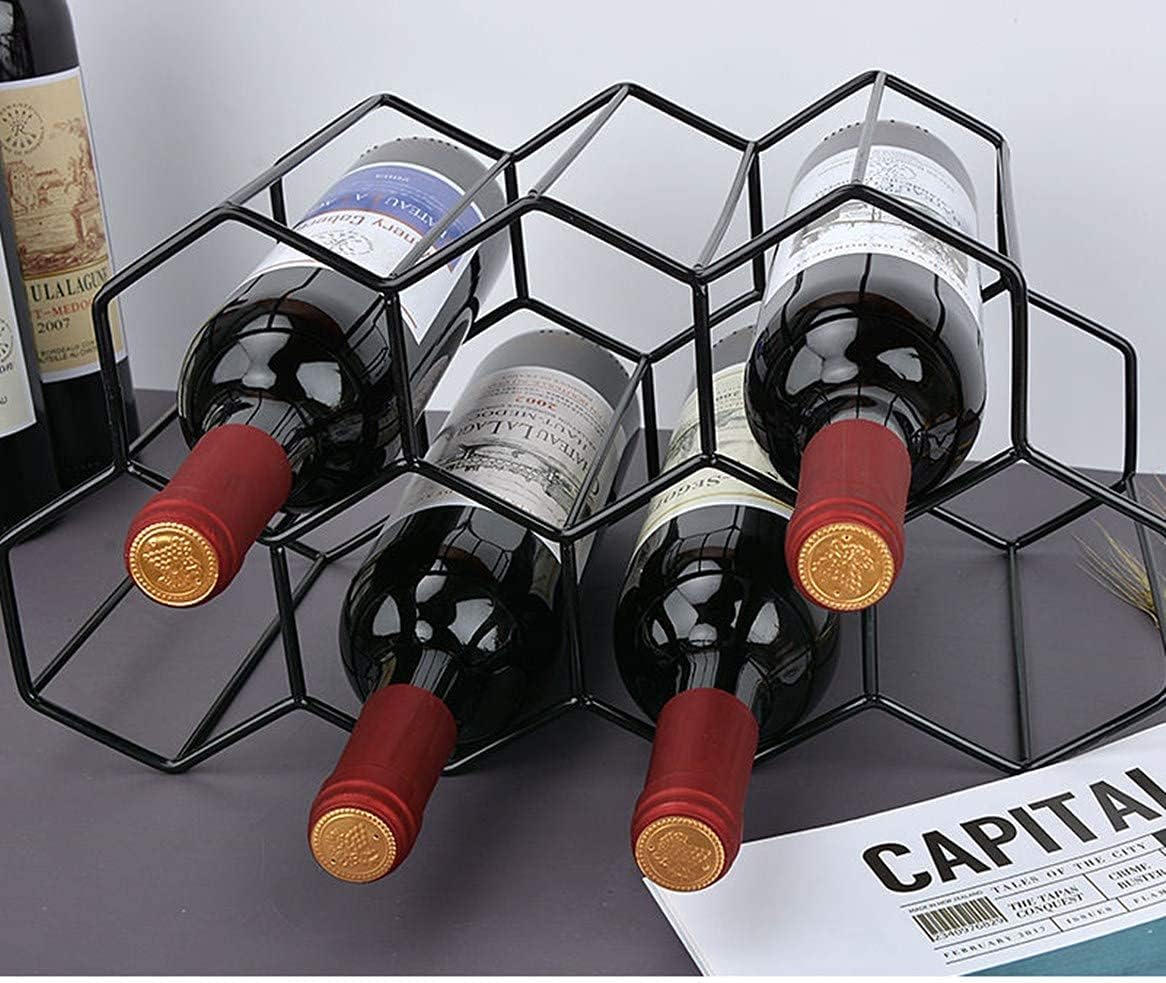 Handisen 9 Bottle Freestanding Wine Rack - Black Metal