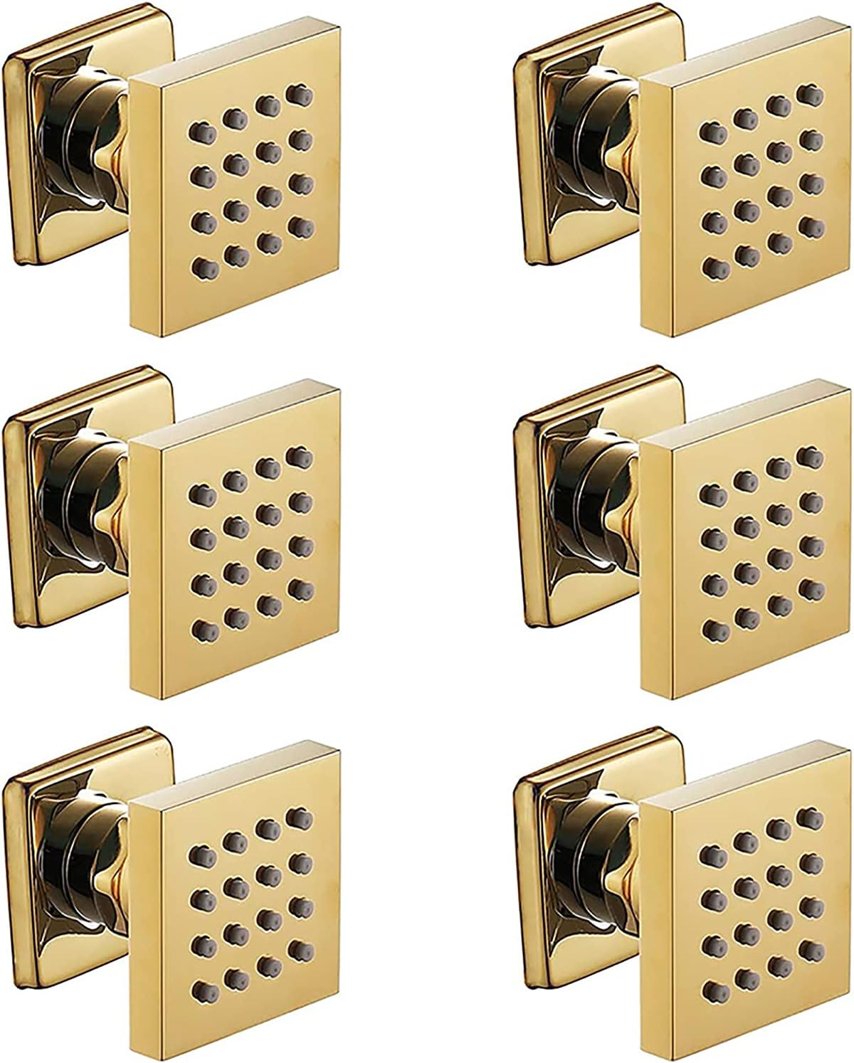 Gold Shower Faucet Set with 6 Body Spray Jets