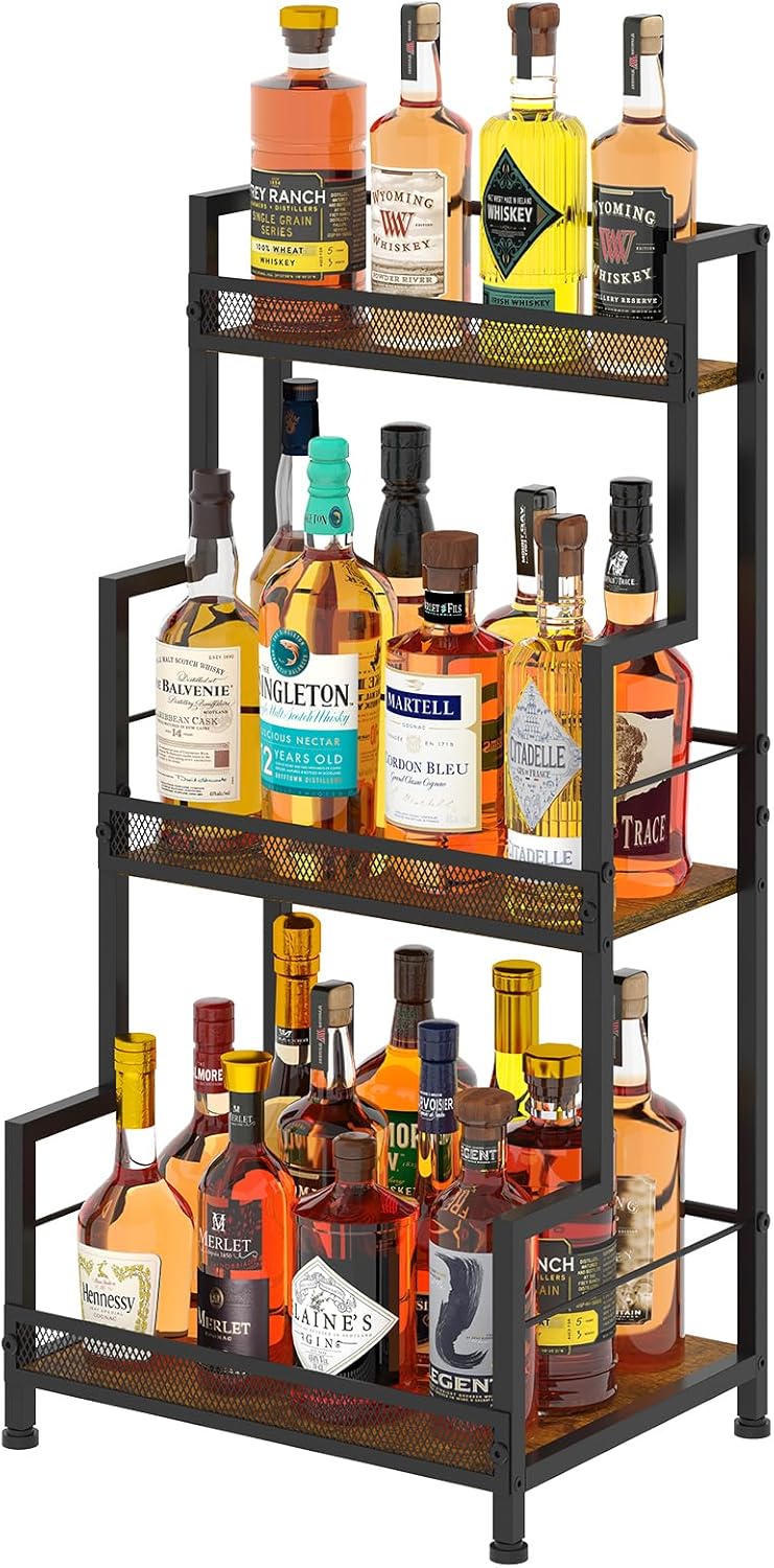 Bliesosfud 3 Tier Liquor Display Stand for Home Bar