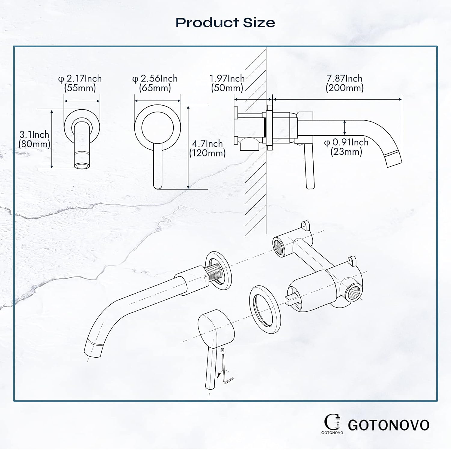 Ceiling Mount Shower Faucet with 12 Square Showerhead and Handheld