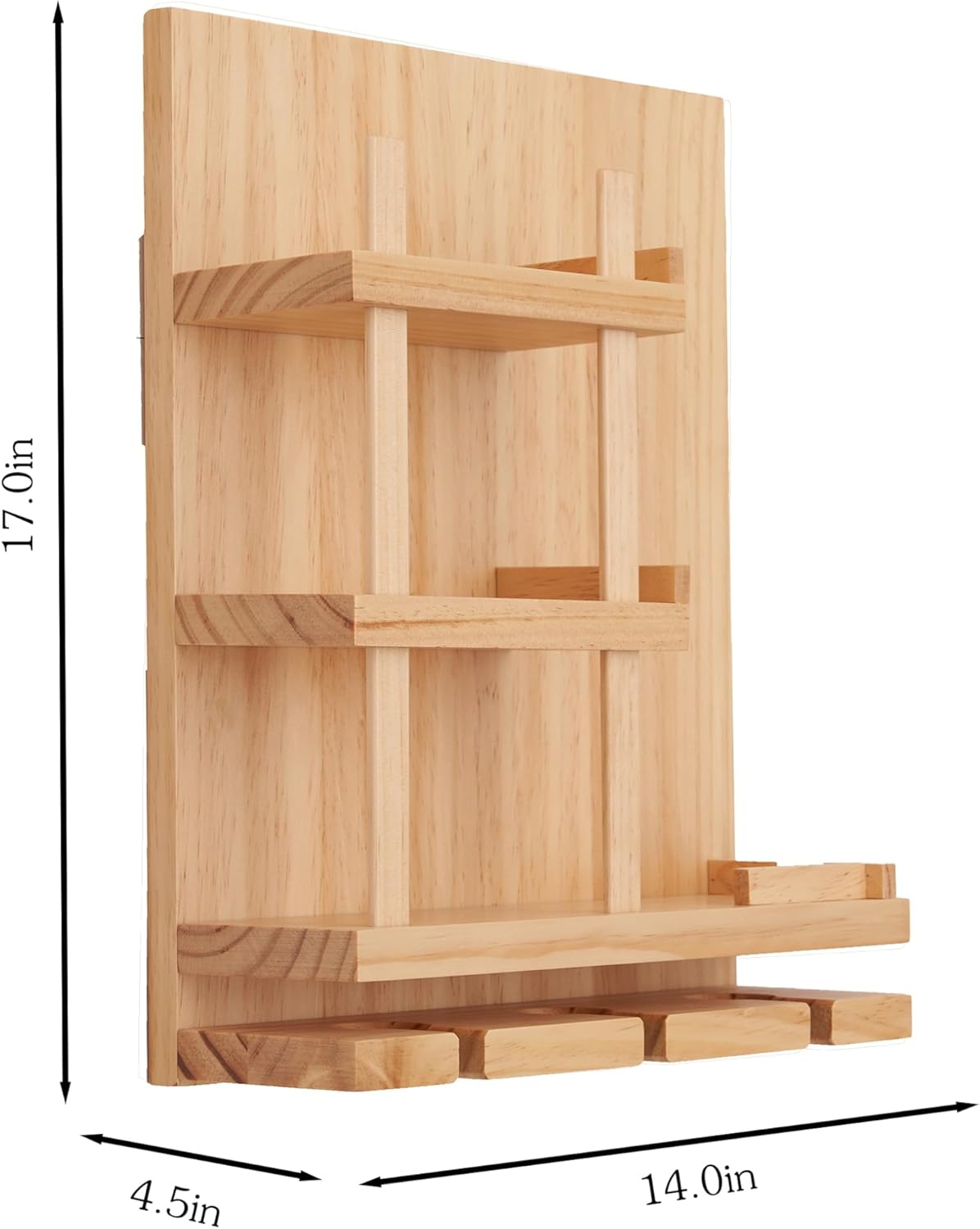 Wall-Mounted Wine Rack with 3 Cup Holders