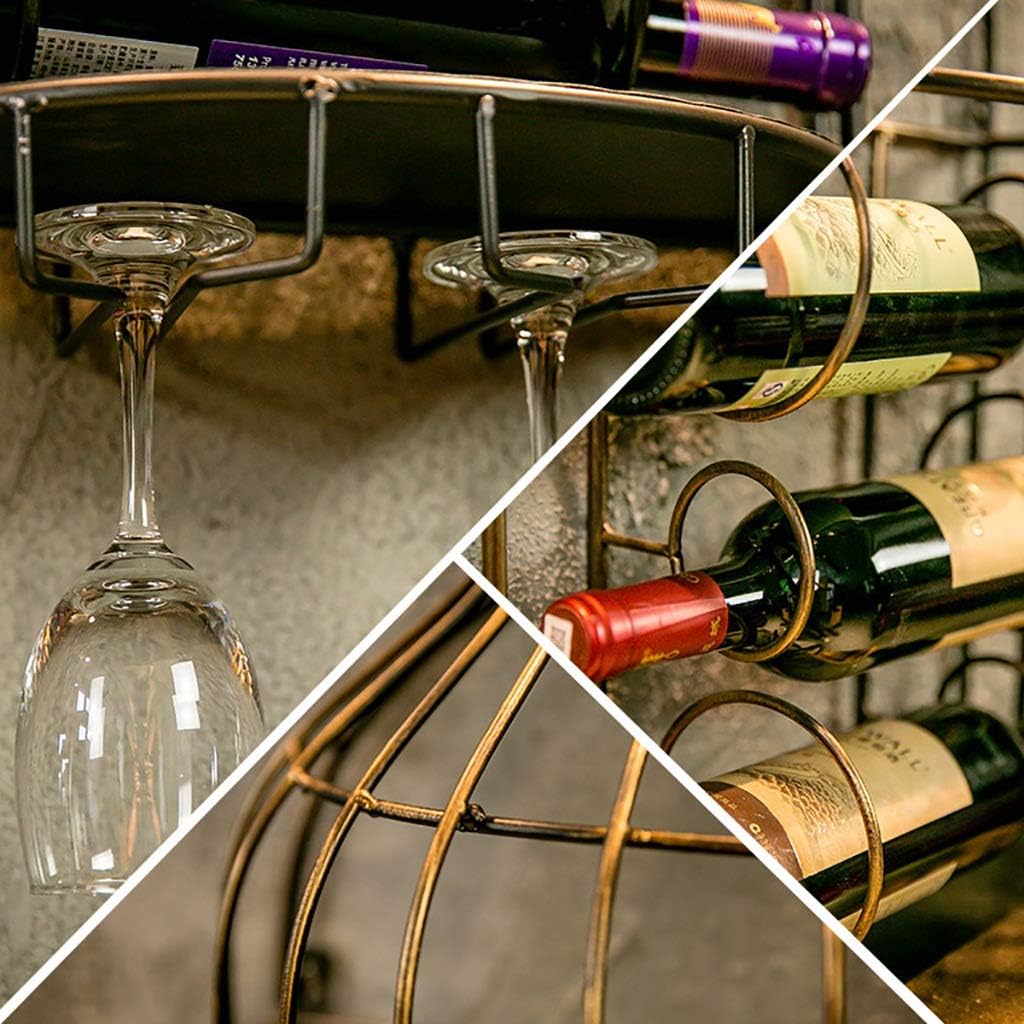 XONJEMU Wall-Mounted Wine Rack with Glass Holder