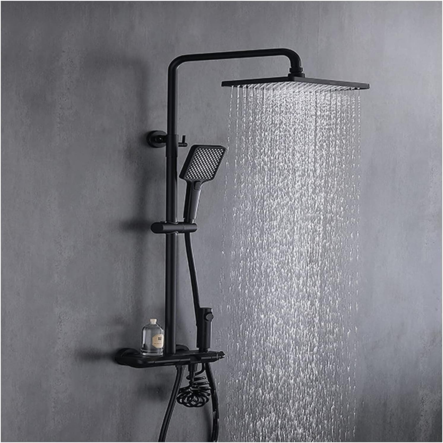 Thermostatic Shower System with 3 Modes Handheld and Bidet Sprayer Black