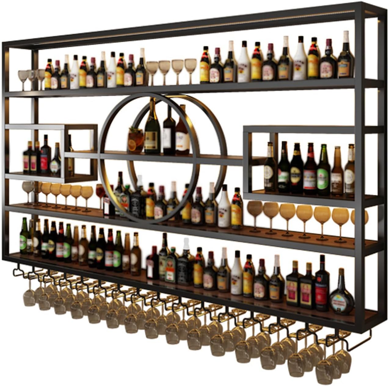 63 In Wall Mounted Wine Rack with Storage