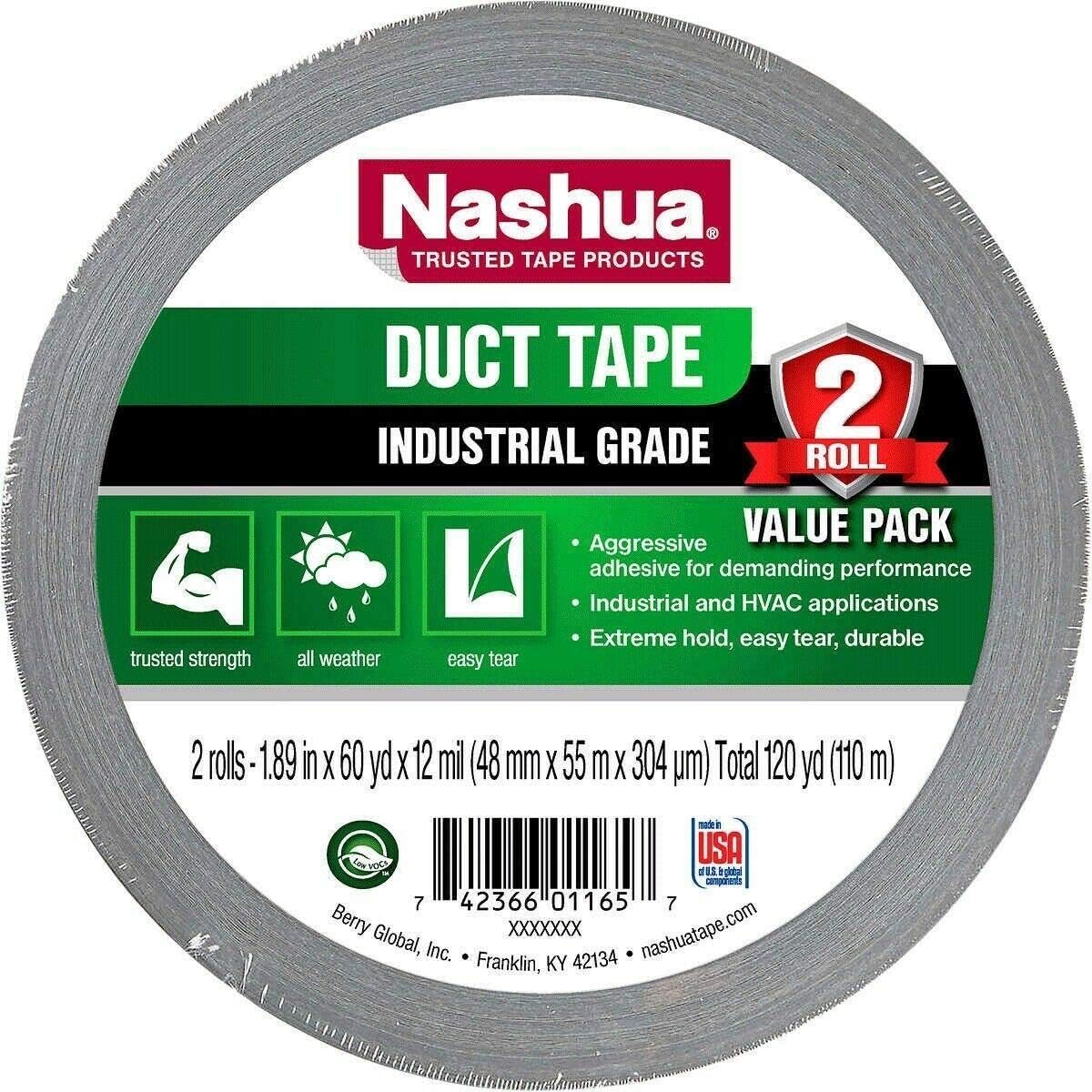 Nashua Duct Tape 12 Mil Thick 2 x 60 Yard 2 Pack