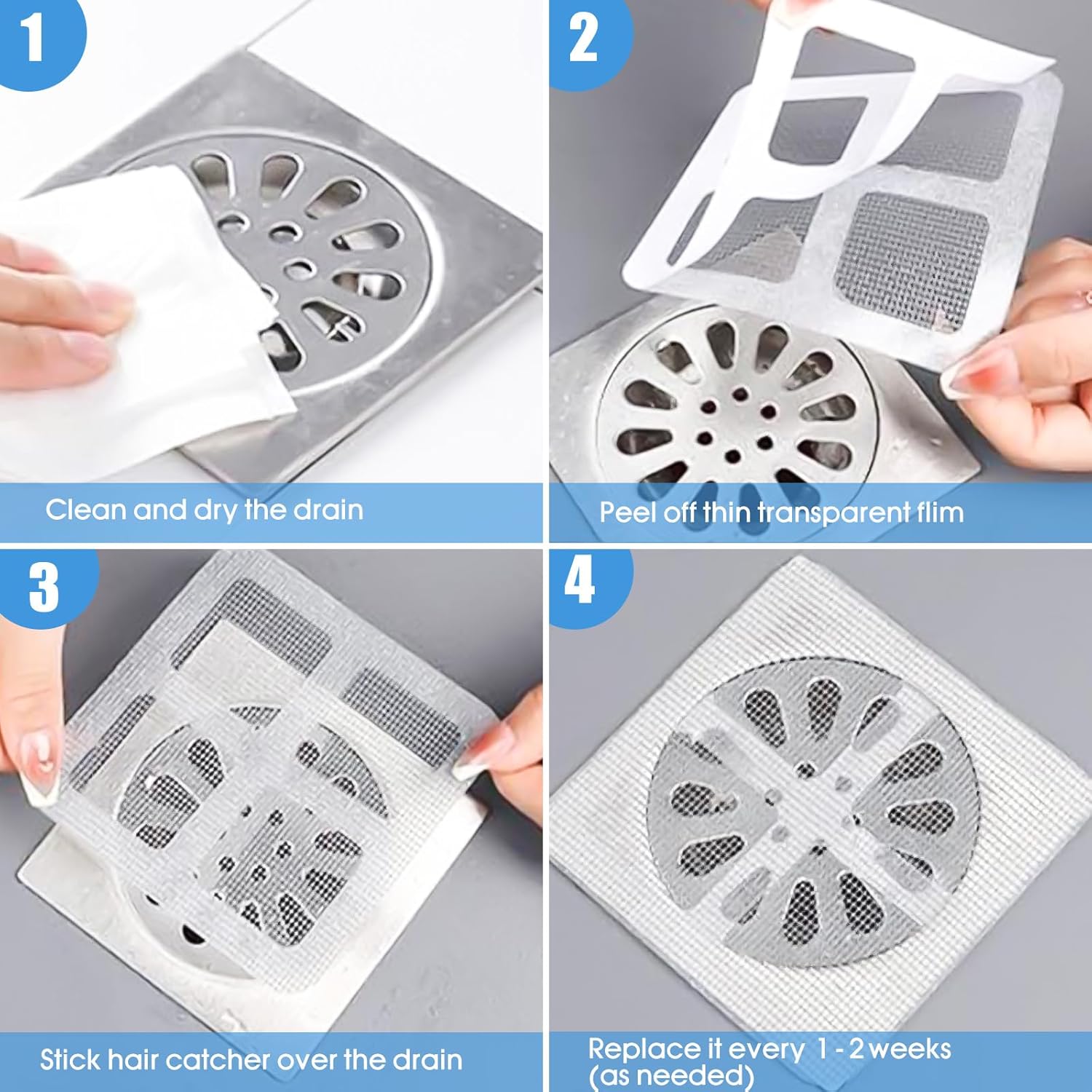 Airshooter 50Pcs Gray Drain Hair Catcher Covers
