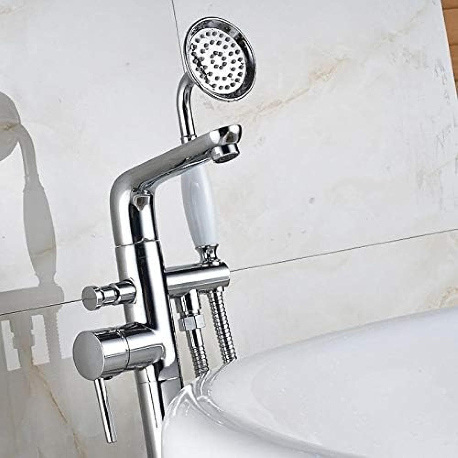 Chrome Polish Bath and Shower Faucet One Handle Trim System