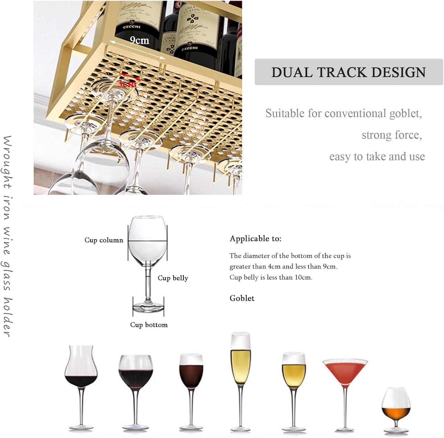 Pimex Wall-Mounted Wine Rack with Adjustable Shelf