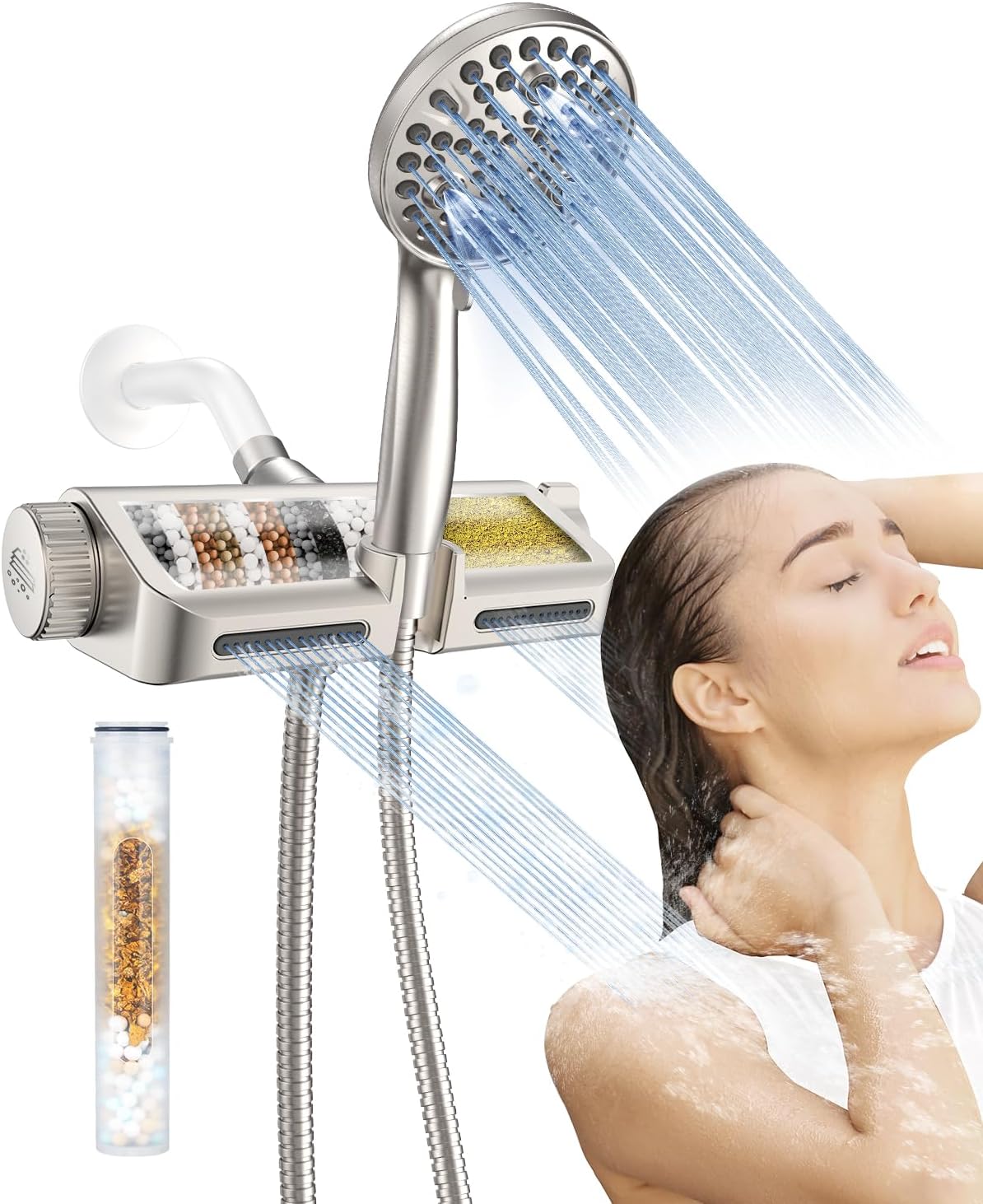 MakeFit 2-in-1 Dual Shower Head with Massage and Handheld