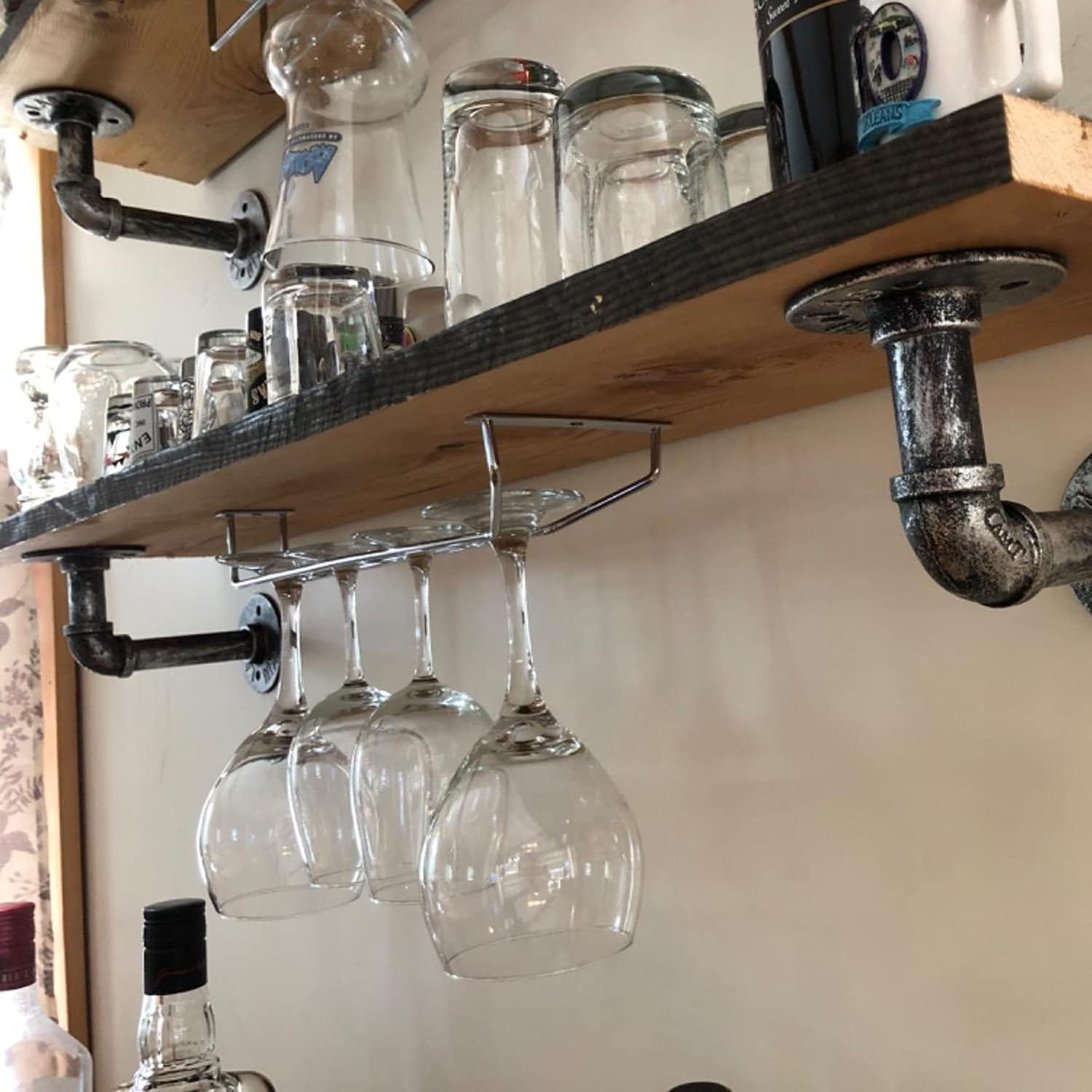 RedDreamer 14-Inch Stemware Rack Set of 2 Chrome Finish