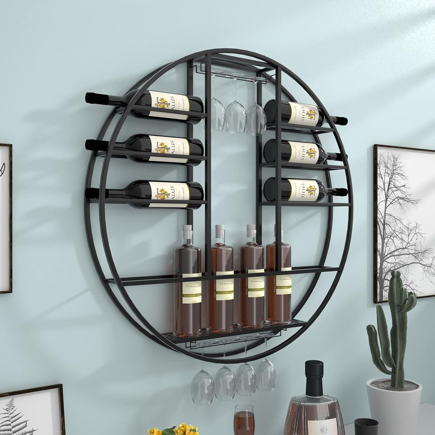 ZJDYDY Wall-Mounted Wine Rack Organizer