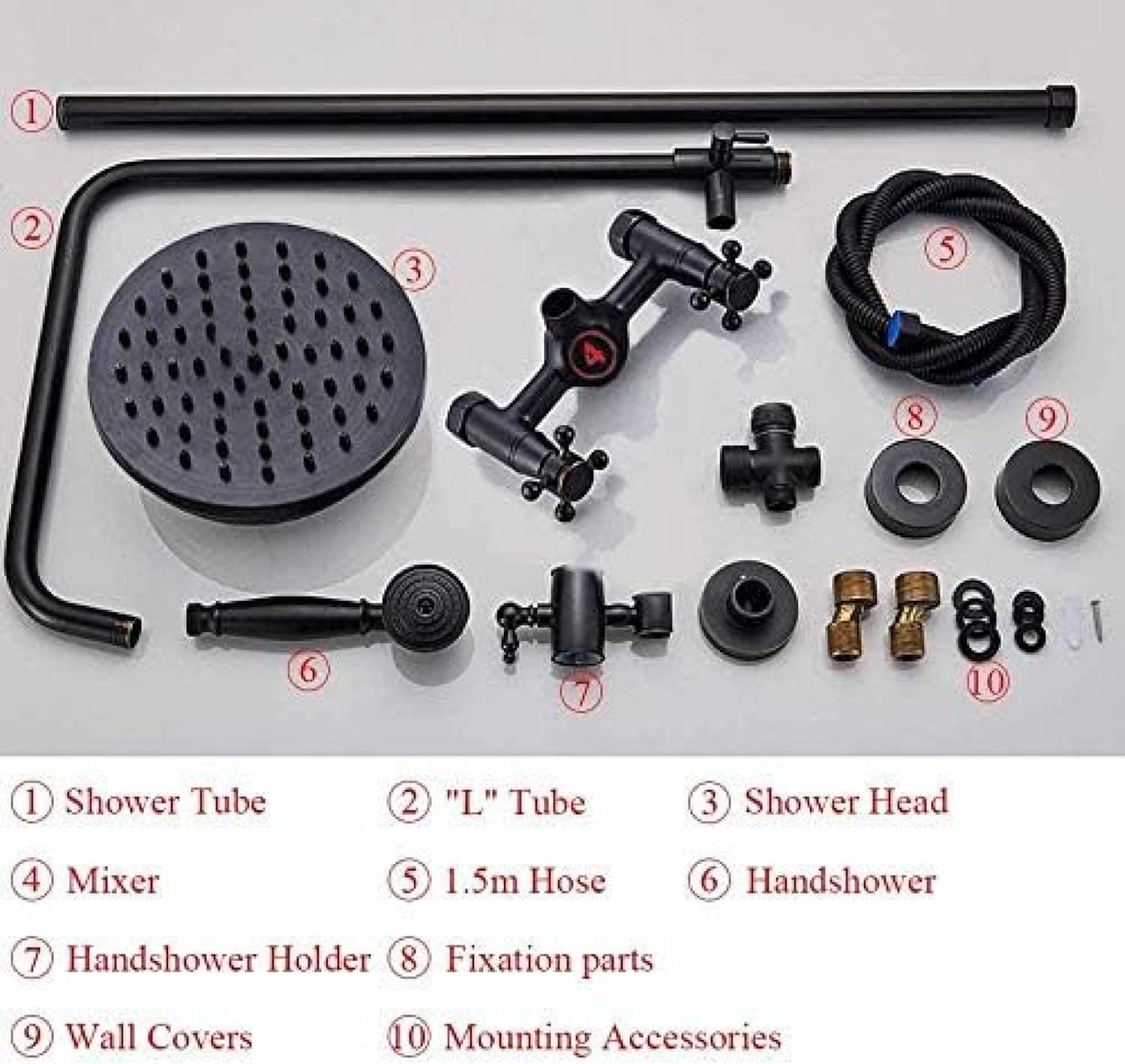 TECKI Black Oil Rubbed Bronze Shower System Set