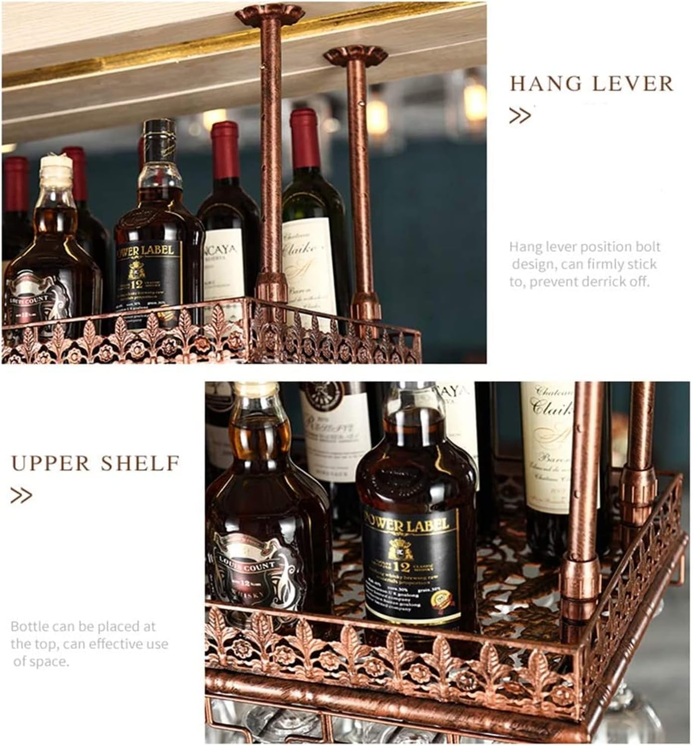 ALDEPO Wall-Mounted Wine Rack with Adjustable Height 1