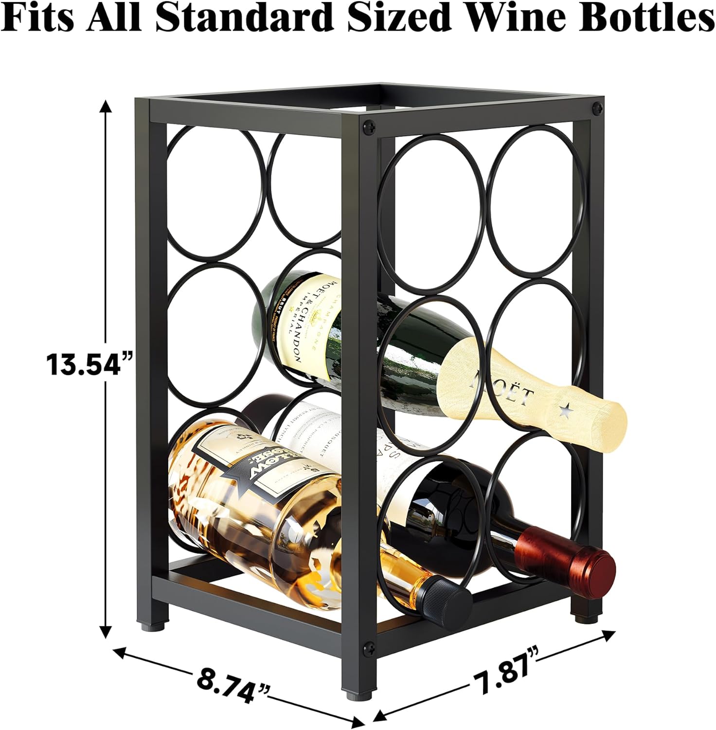 Hjarta Compact Wine Rack for Countertop and Cabinet