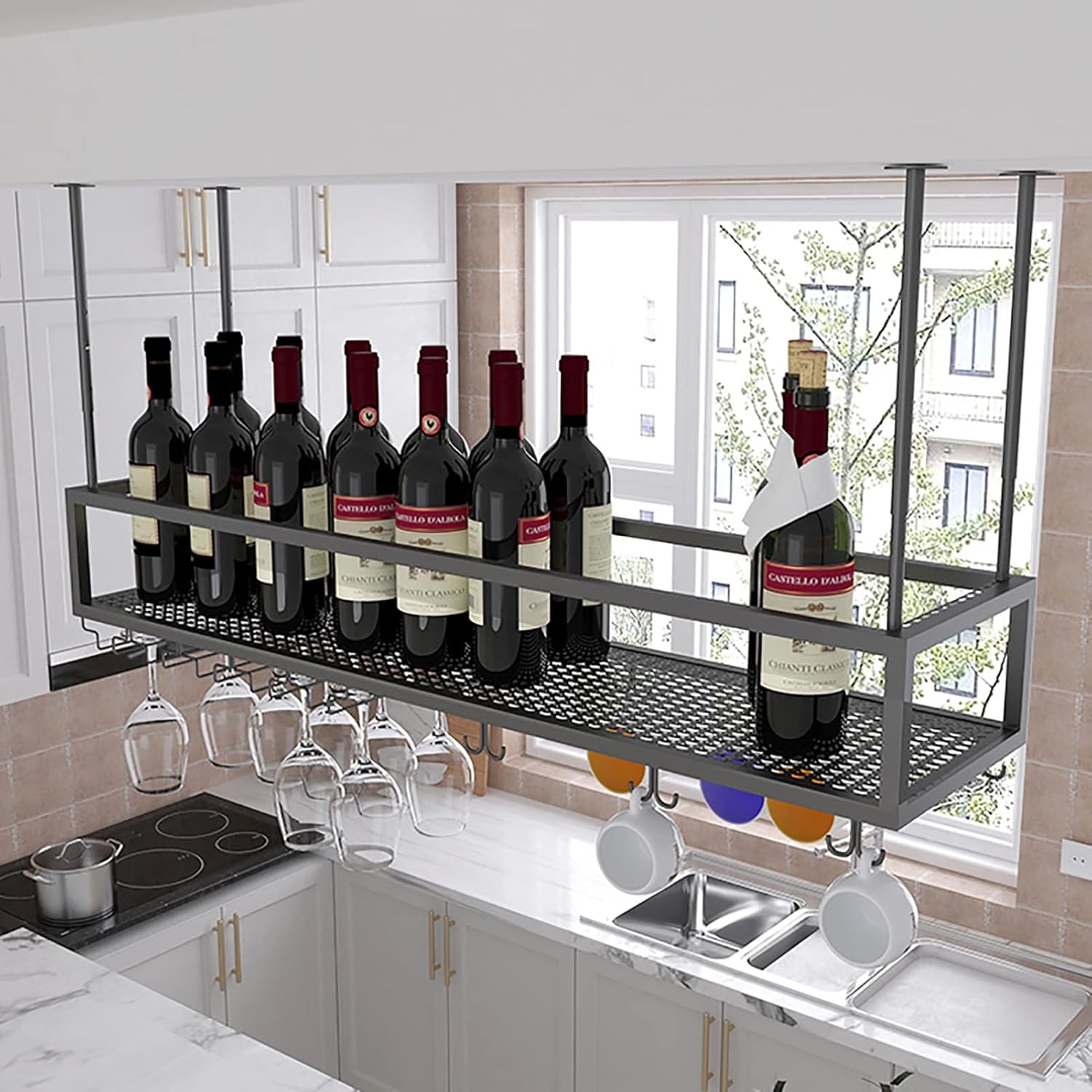 ZJDYDY Floating Wine Rack with Adjustable Height