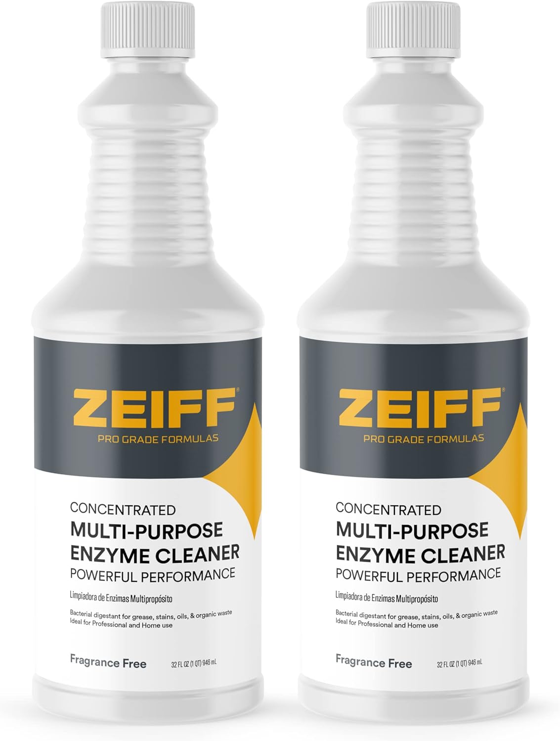 Zeiff Pro-Grade Enzyme Cleaner - 32 Ounce 2 Pack Fragrance Free