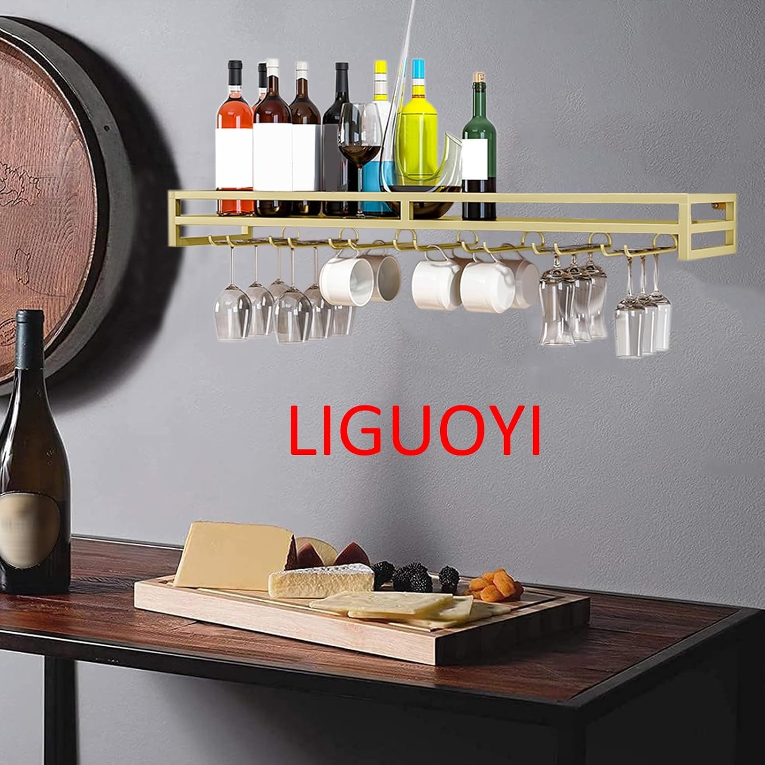 LIGUOYI Wall-Mounted Wine Glass Hanger 1