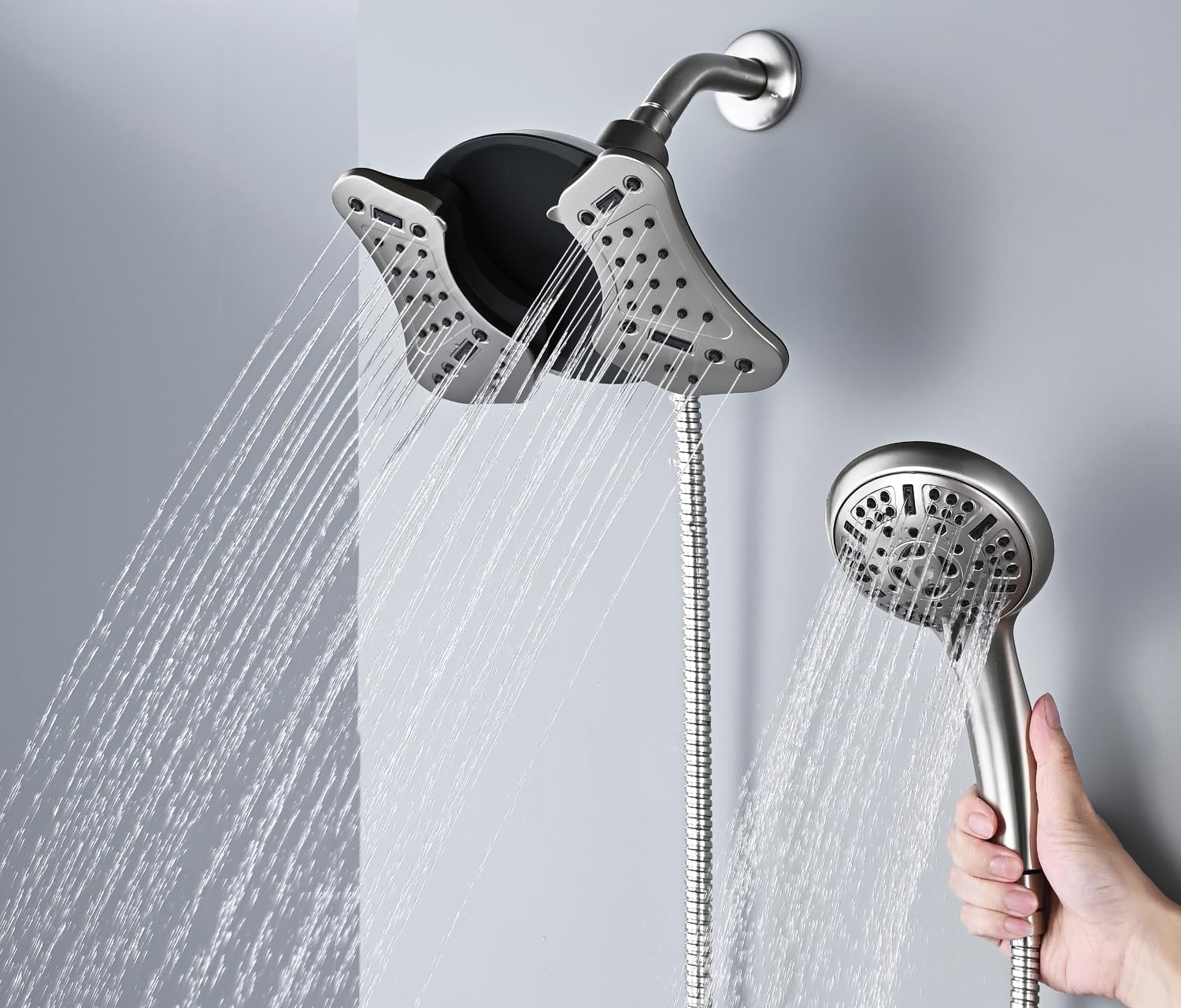 GRICH 25GPM Handheld Rain Shower Combo with 9 Modes