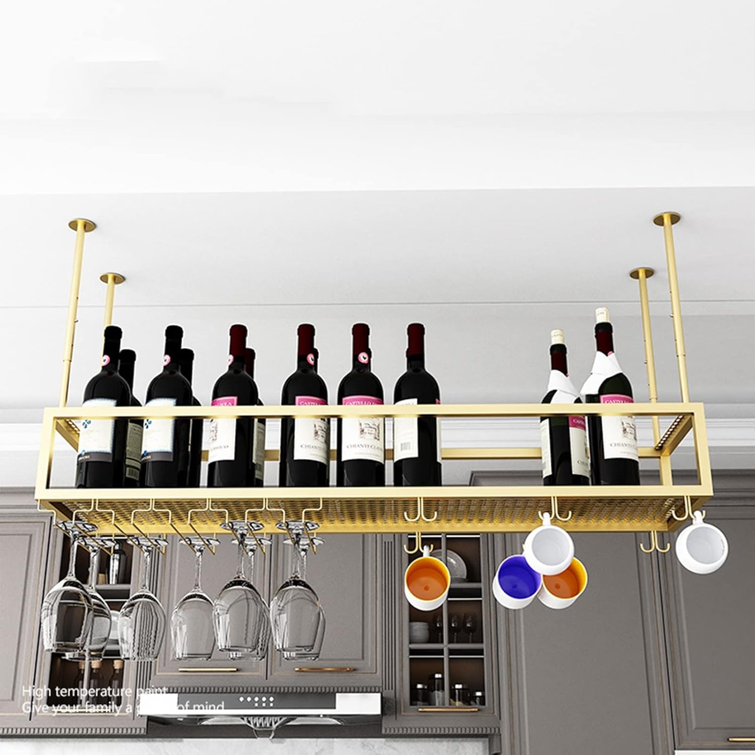 Pimex Wall-Mounted Wine Rack with Adjustable Shelf
