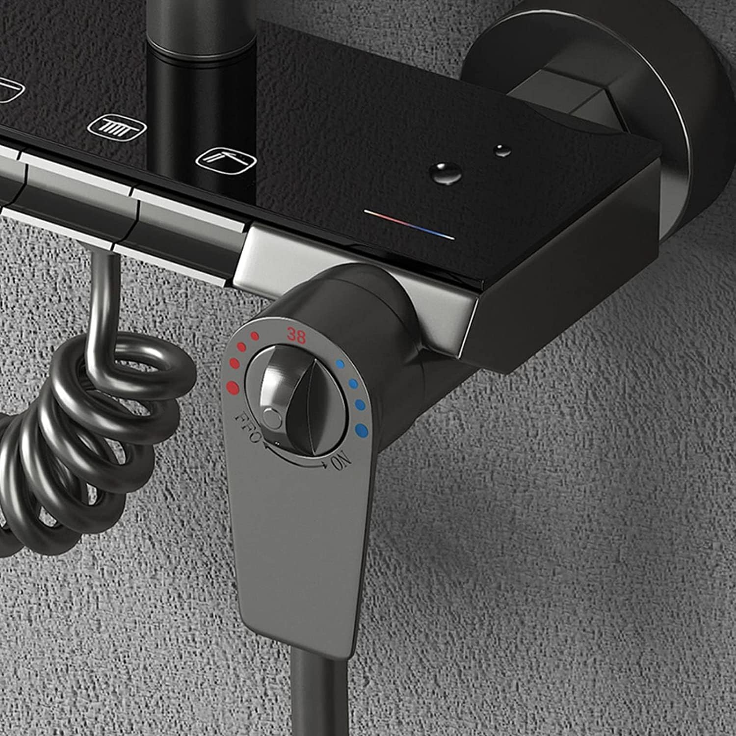 Thermostatic Shower System with 3 Functions Handheld Waterfall Rain and Bidet