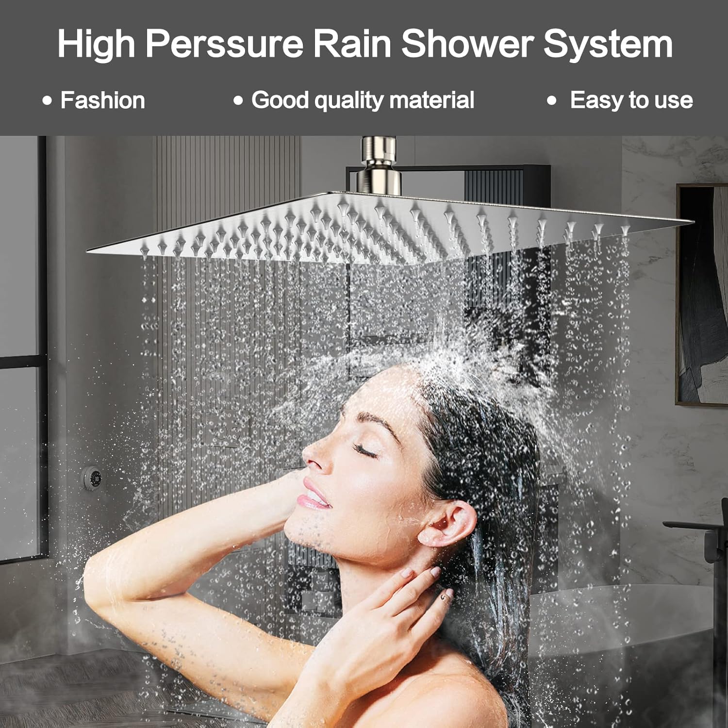 Dlvsoby 10 Inch Wall Mounted Rain Shower System