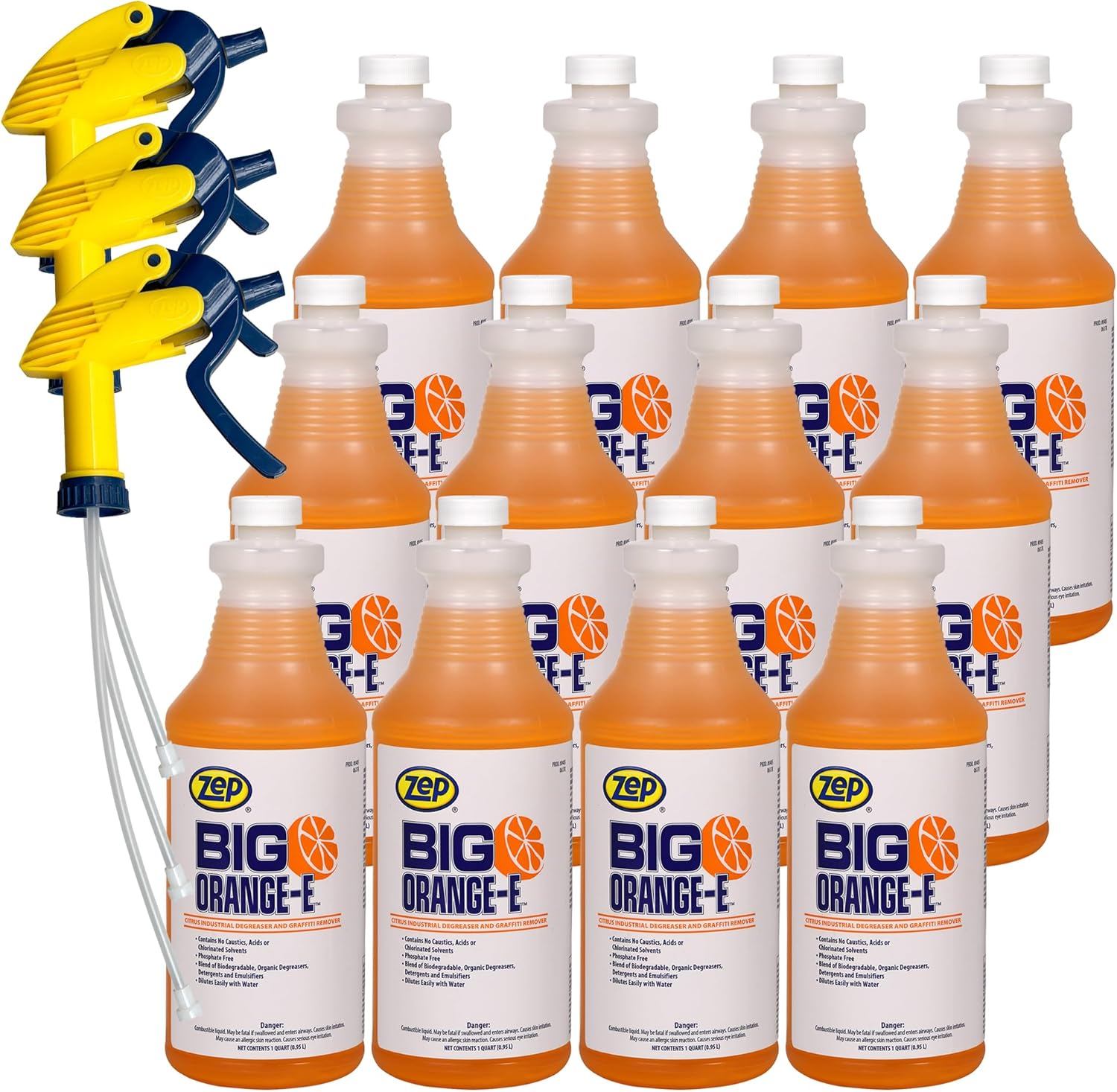 Zep Big Orange-E Citrus Industrial Degreaser 1 Quart Case of 12