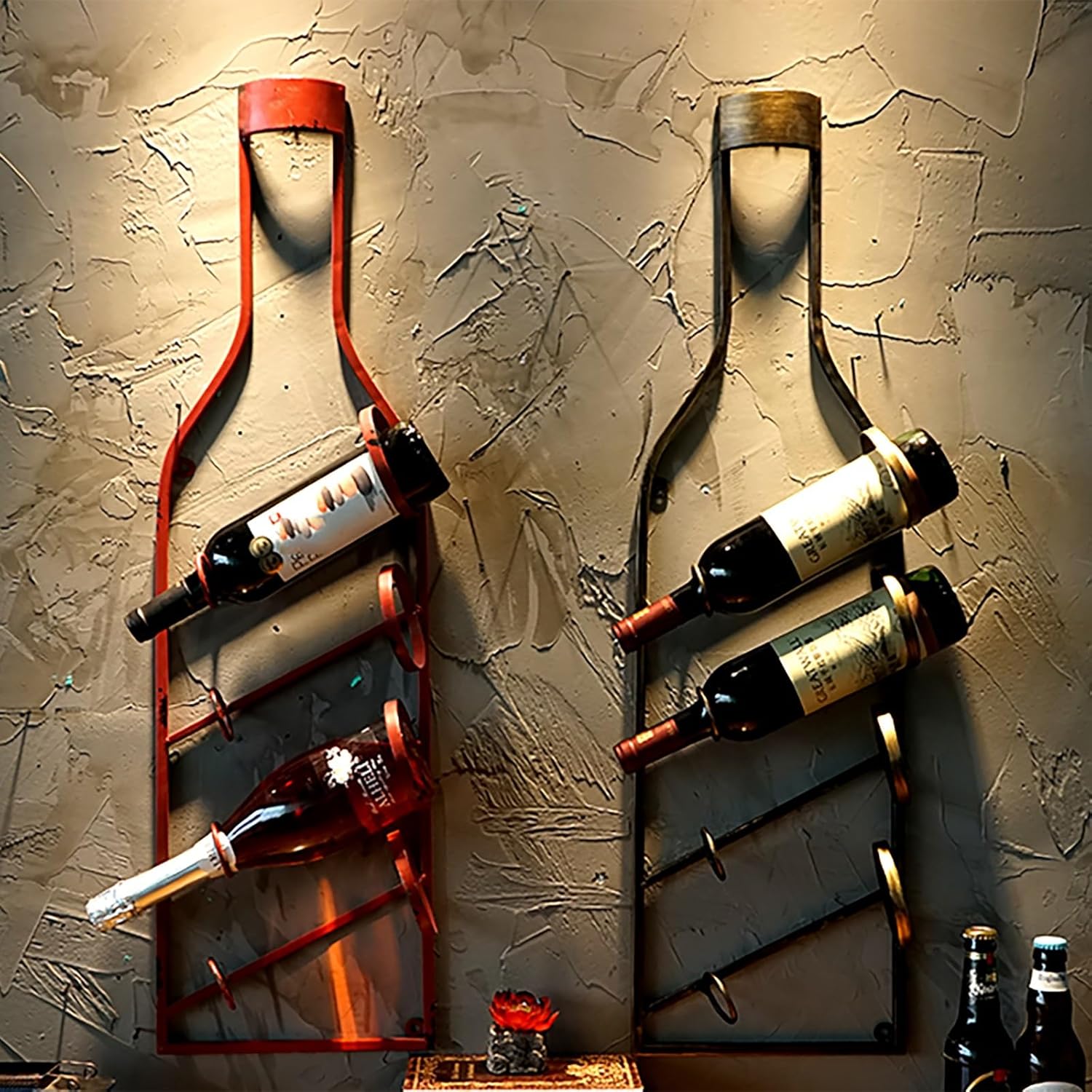 MeyeLo Wall-Mounted Wine Rack in Gold 1