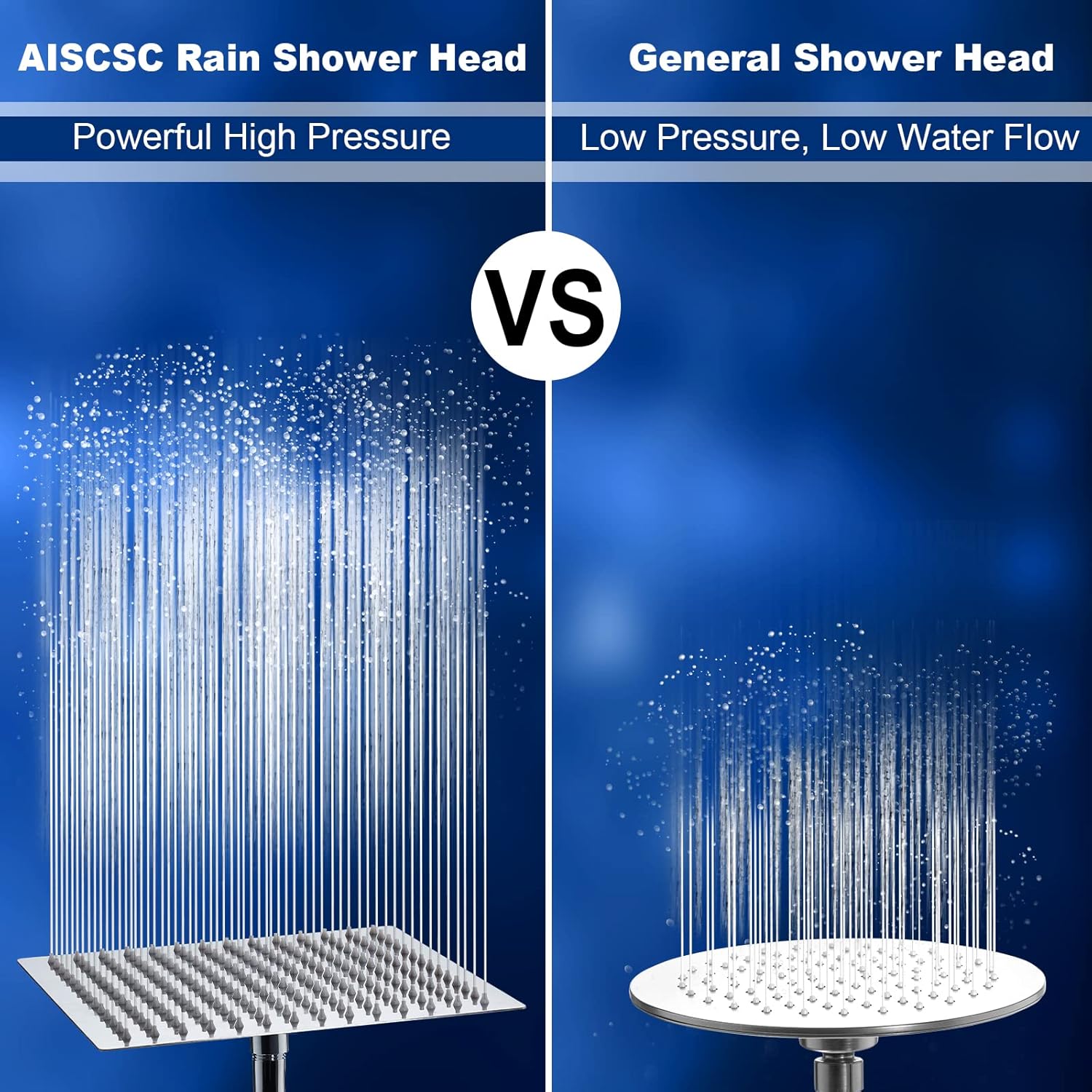 Aiscsc 10 Inch Rain Shower Head 304 Stainless Steel
