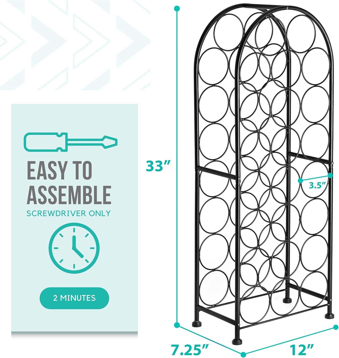 Sorbus Freestanding Wine Rack - 23 Bottle Storage