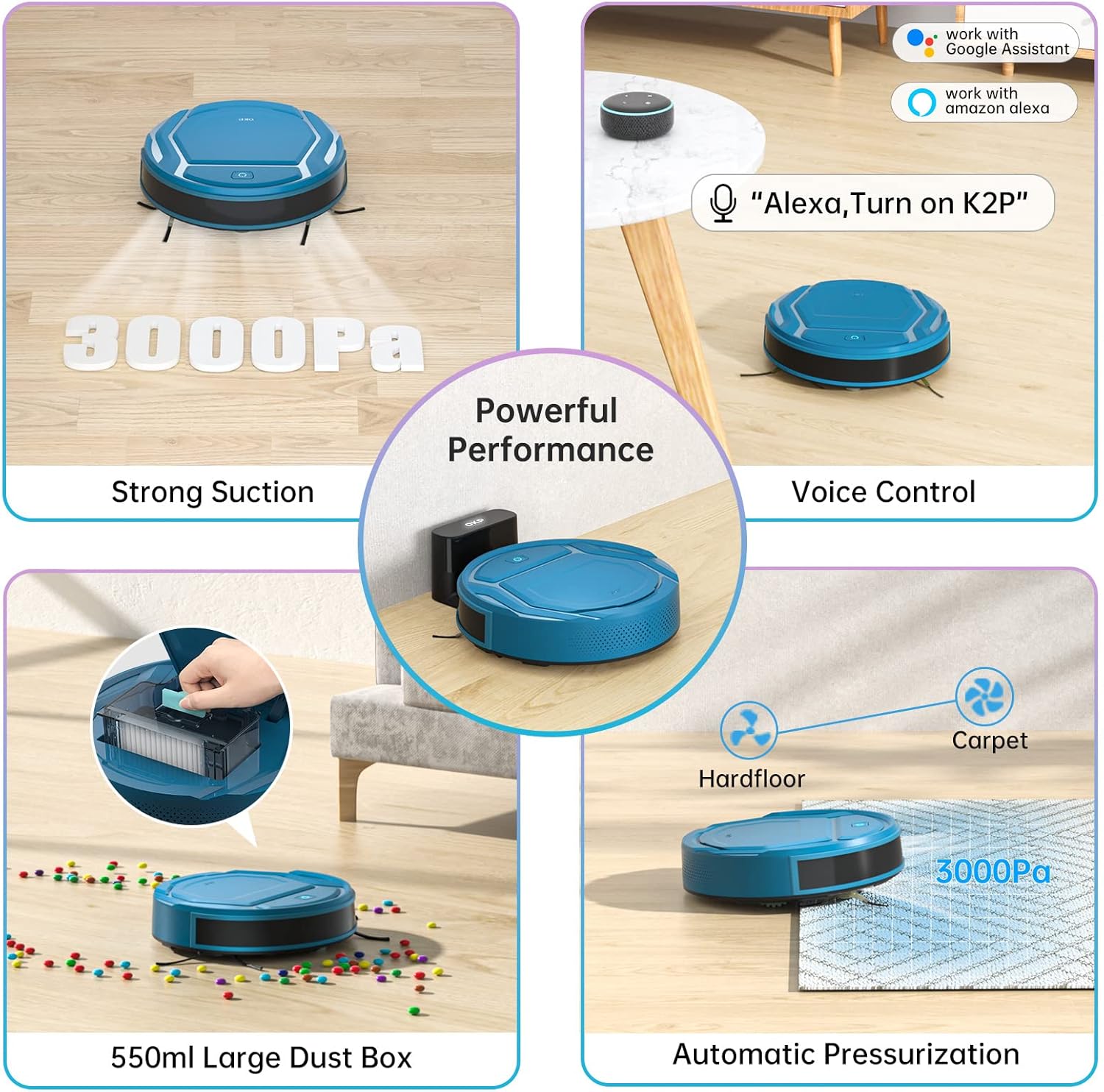 OKP Robot Vacuum Cleaner K2-Pro with WiFi and Alexa