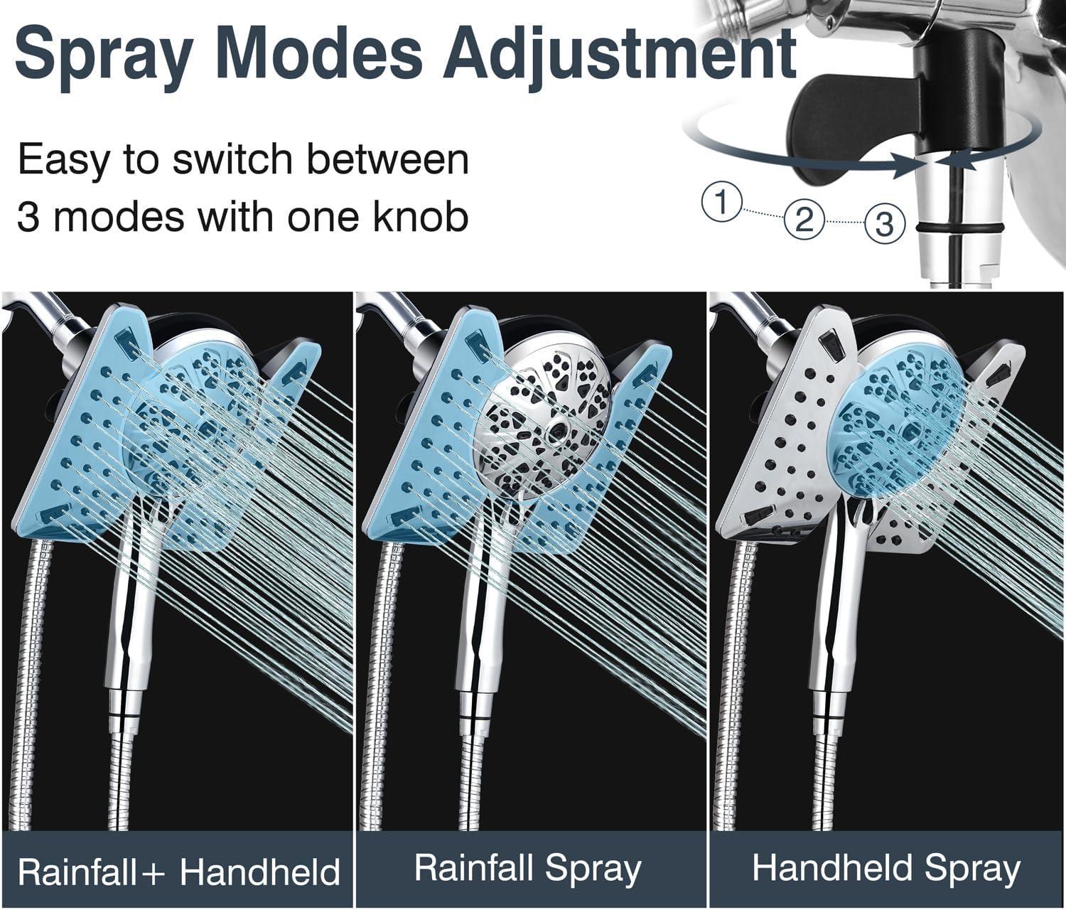 INAVAMZ 25 GPM 2-in-1 Shower Head with Handheld