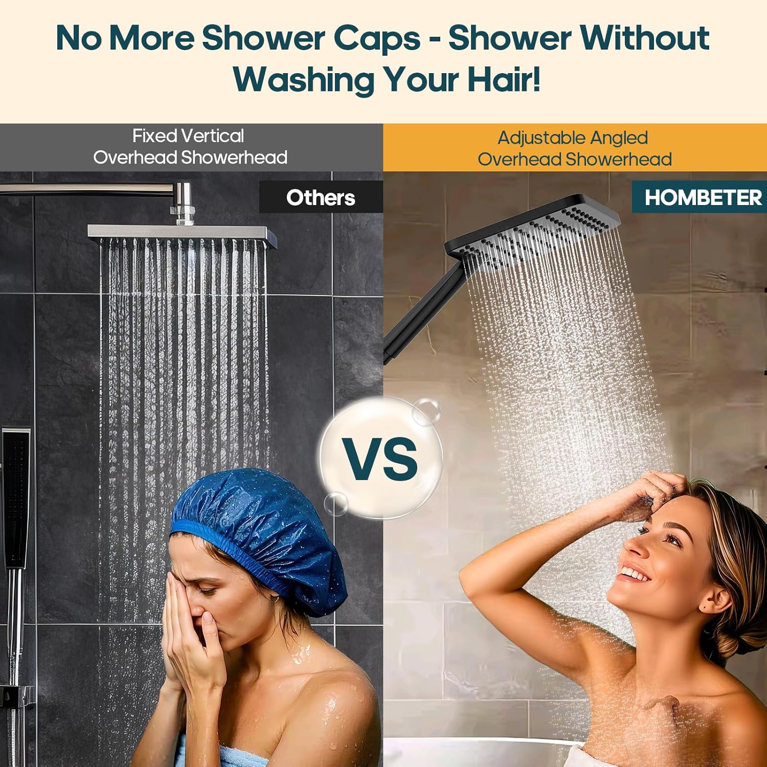Hombeter Dual Shower Head Combo Matte Black
