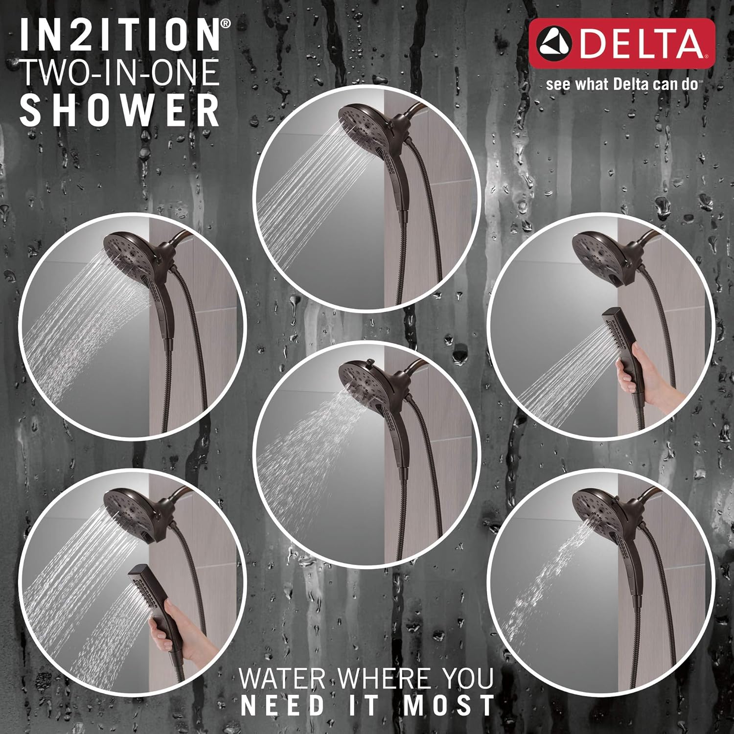 Delta Faucet 5-Spray In2ition 2-in-1 Hand Shower with Hose