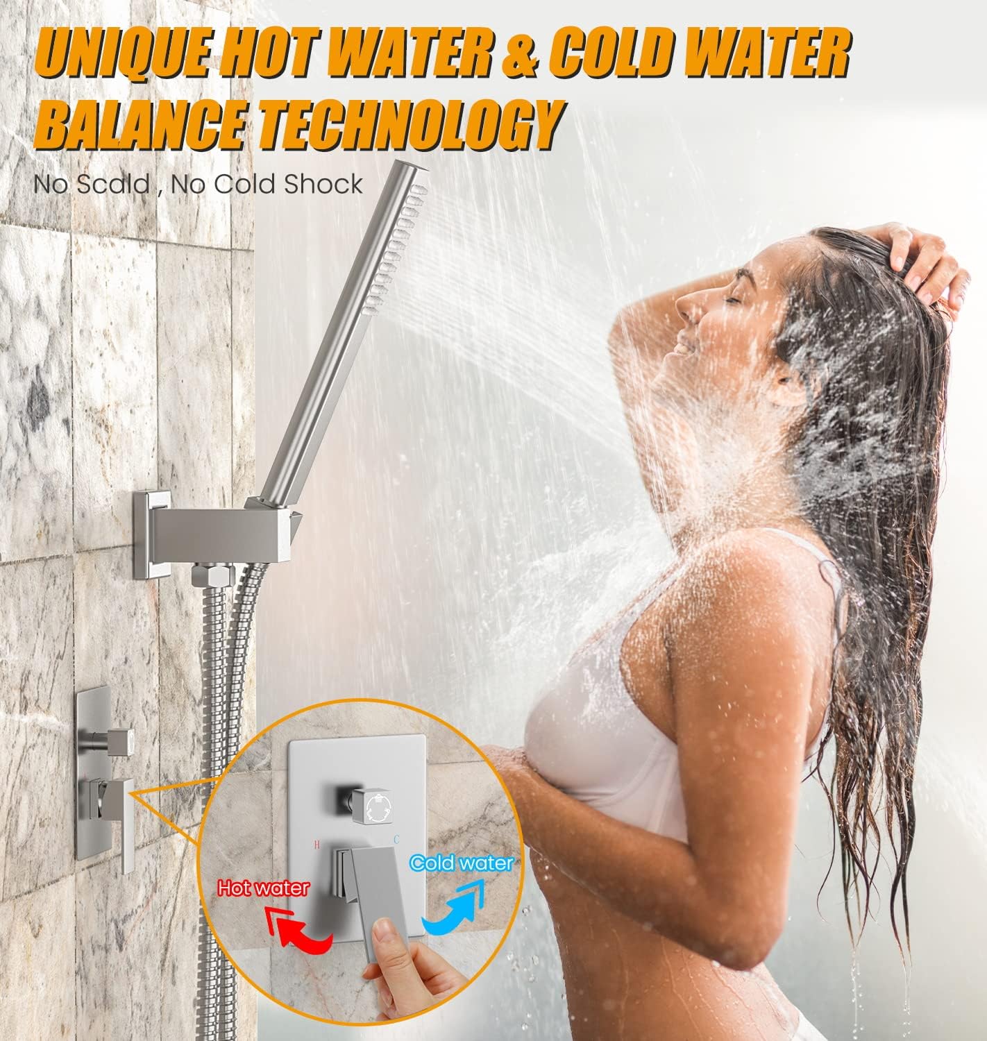EMBATHER Tub Shower Trim System with Rain Shower Head