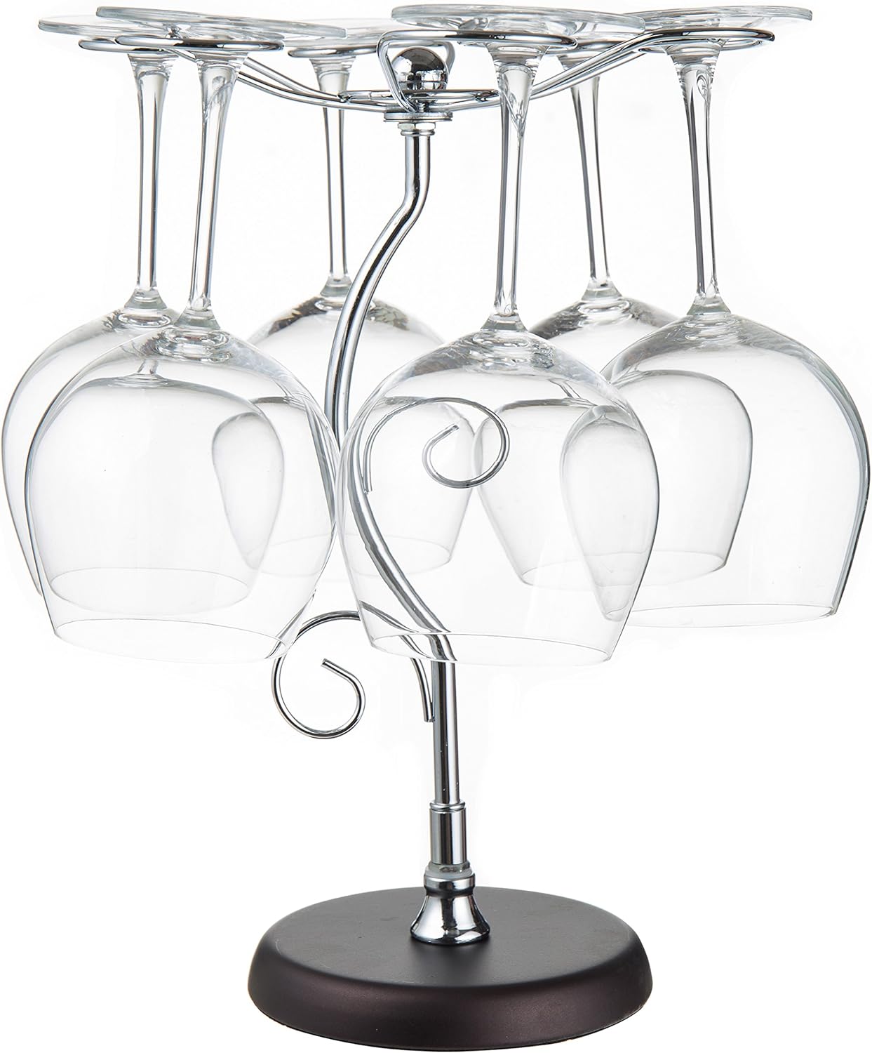 MyGift 6-Hook Countertop Wine Glass Holder