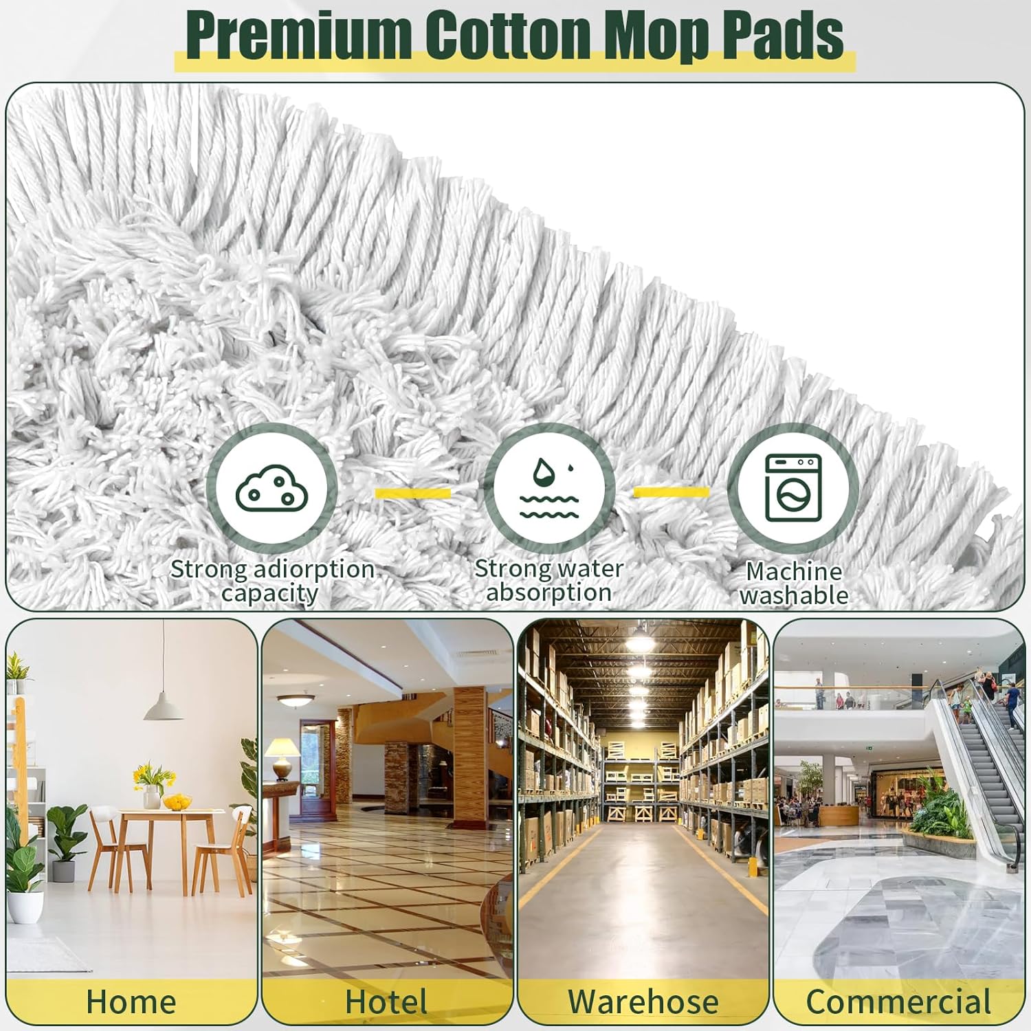 BUVE 36 Heavy Duty Dust Mop with Replacement Pads
