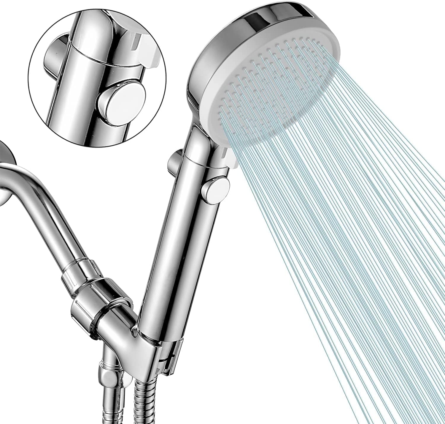 DOILIESE Handheld Showerhead with 3 Modes and 60in Hose