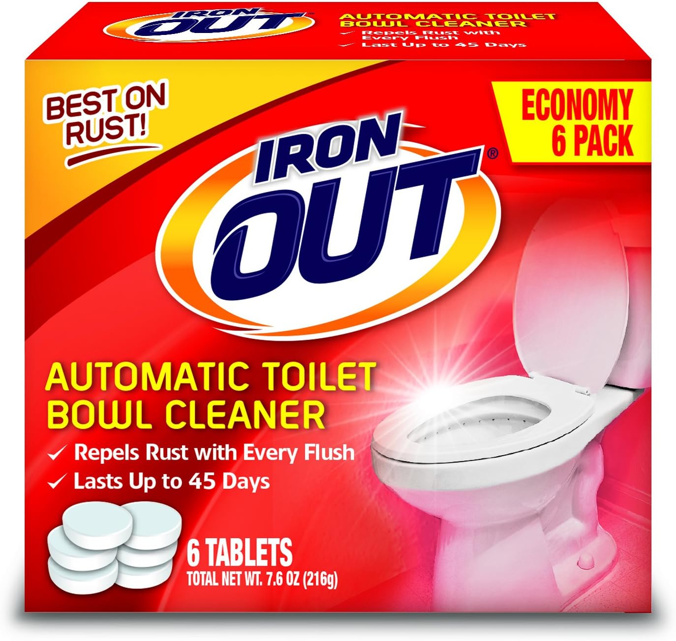 IRON OUT Automatic Toilet Bowl Cleaner 6 Tablets 1