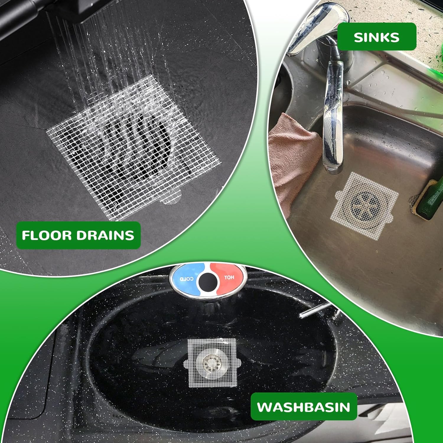 40 Pack Disposable Square Hair Catcher for Drains