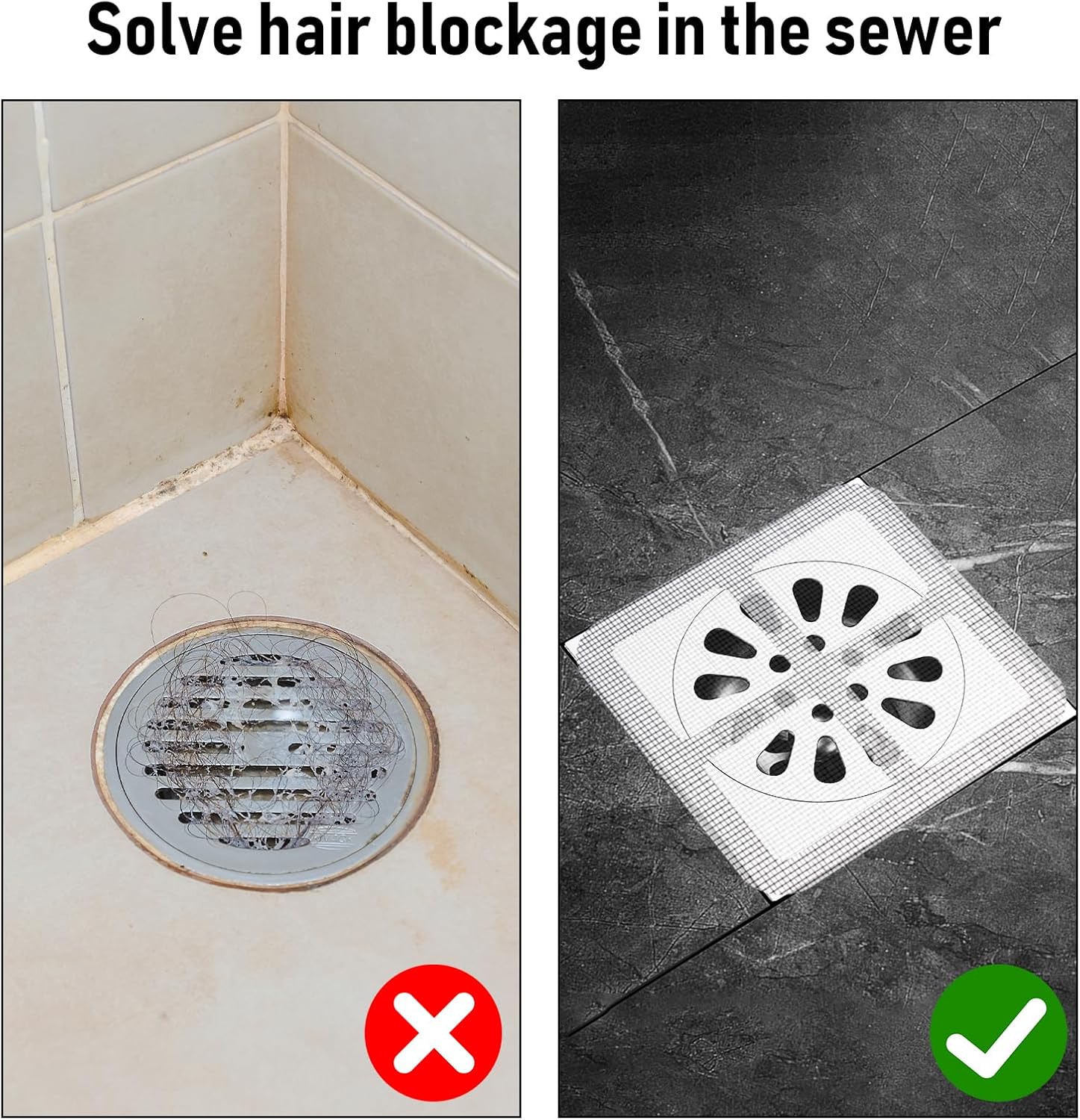 JINSILU 4x4 Drain Cover Hair Catcher 50 PCS Set 1