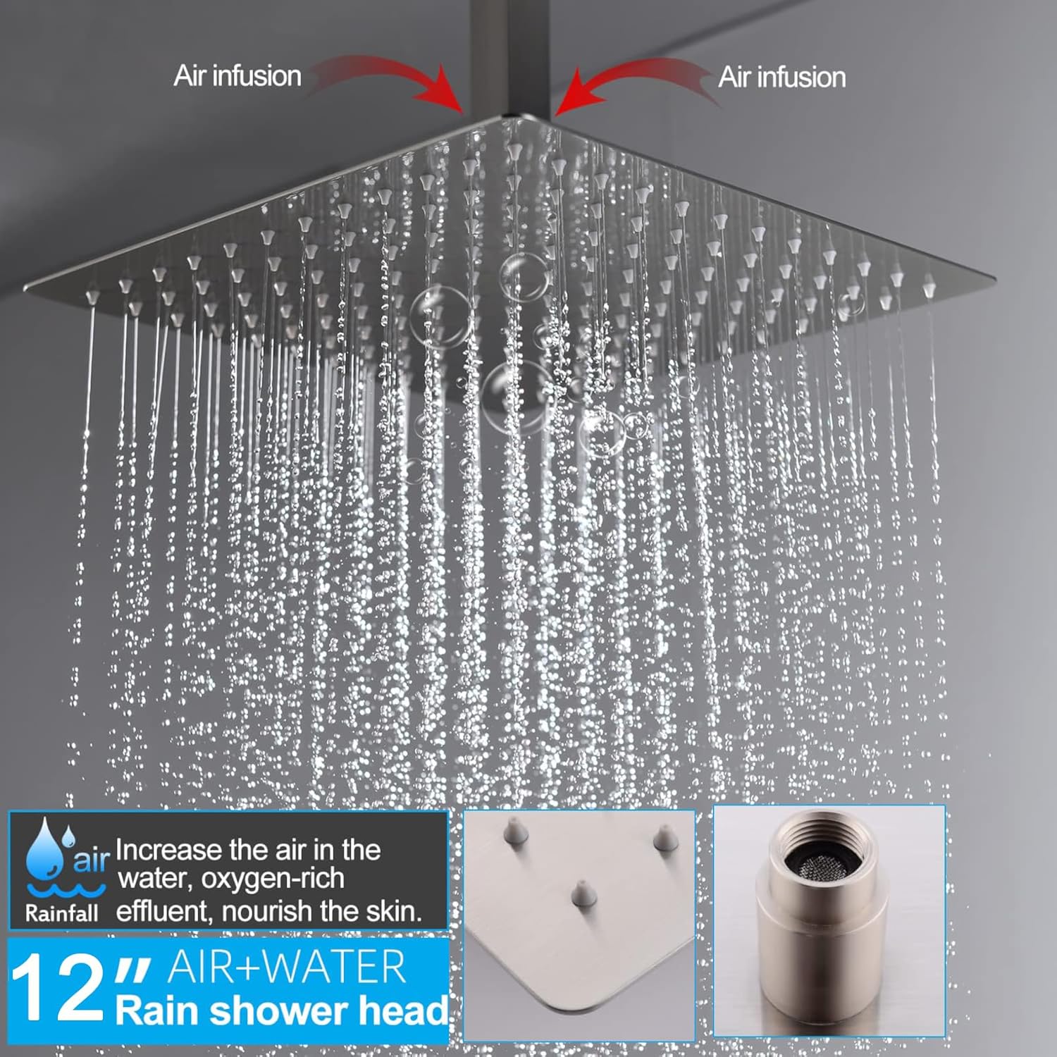 KATAIS Brushed Nickel Shower System with Digital Display 1