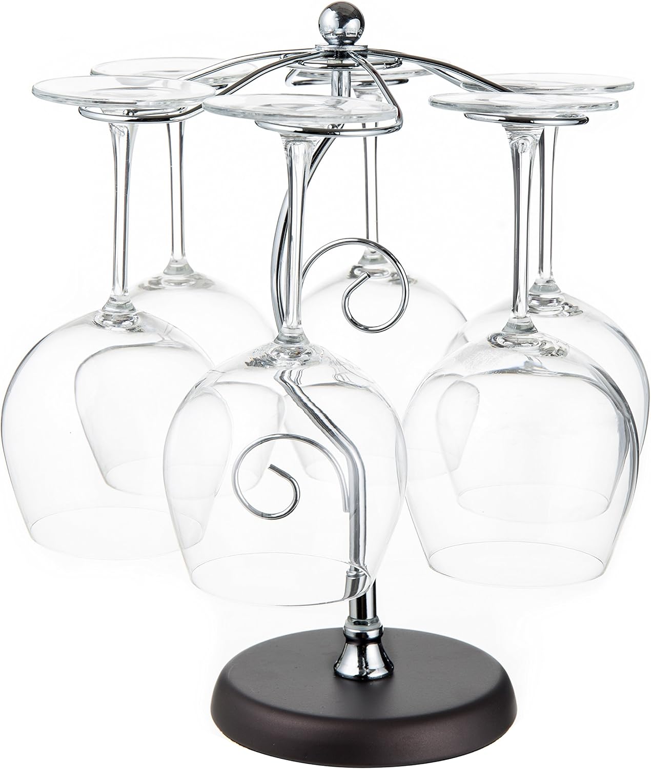 MyGift 6-Hook Countertop Wine Glass Holder