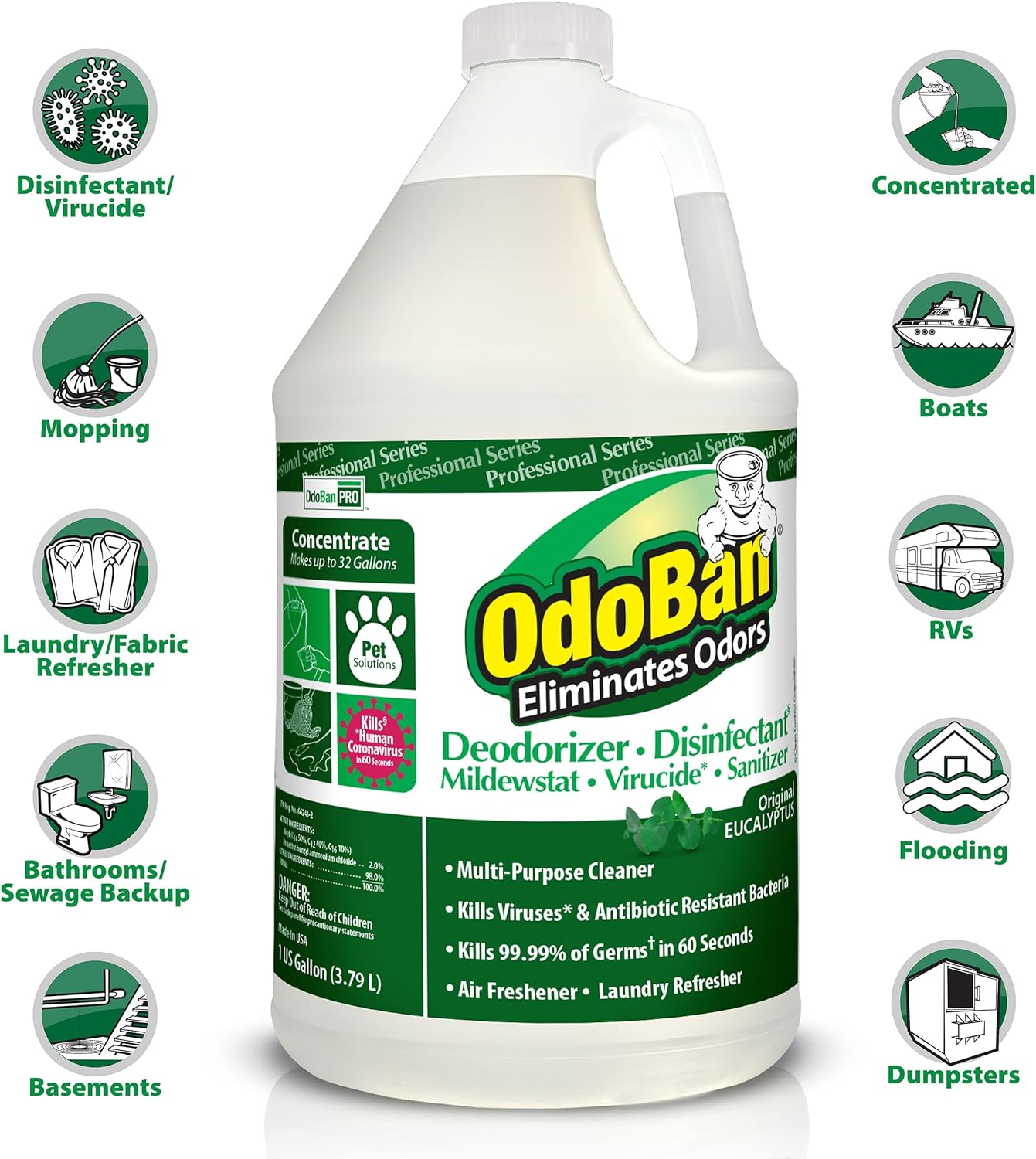 OdoBan Professional Disinfectant 2-Pack 1 Gallon Each