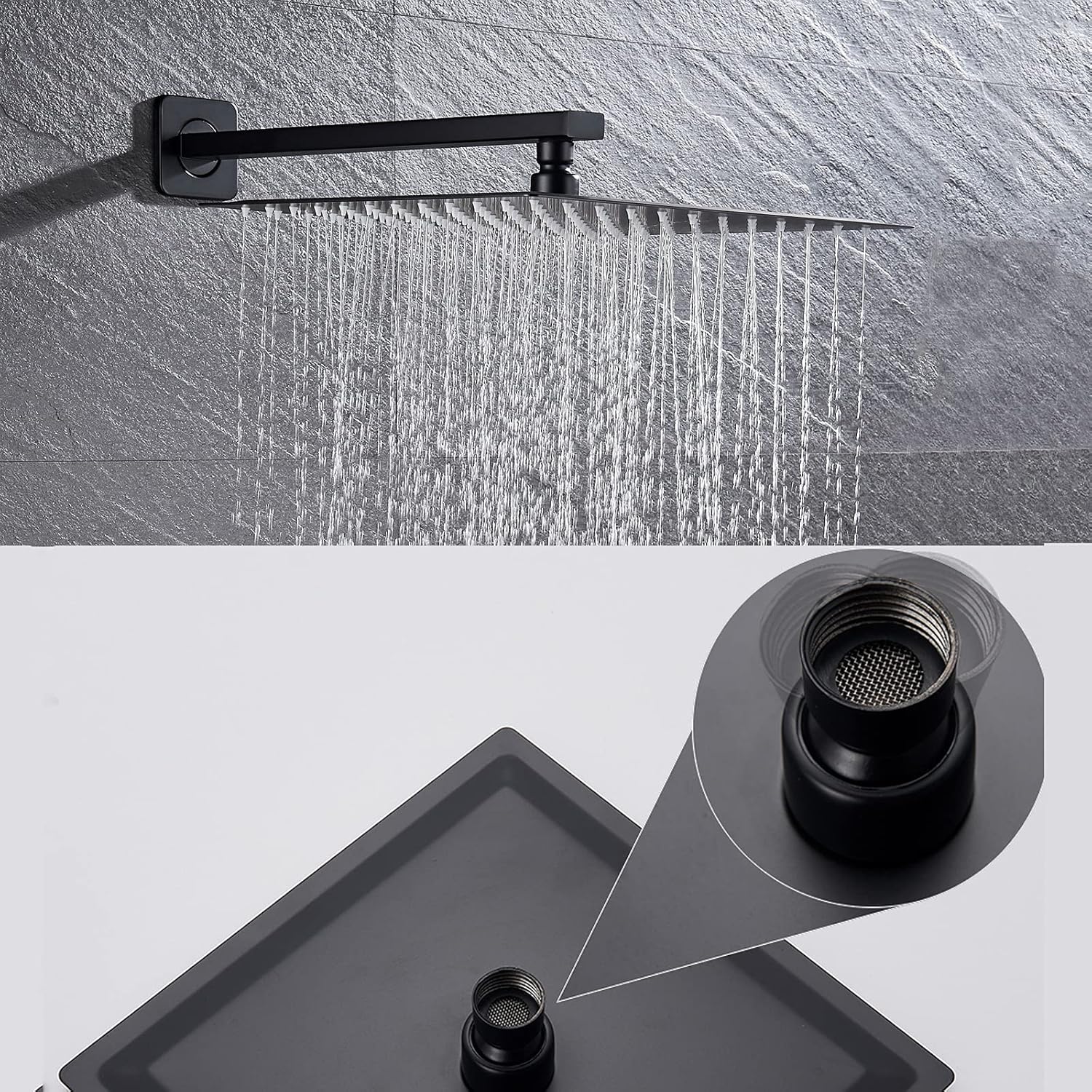 Brass Thermostatic Shower Faucet Set with Rain and Handheld Showers