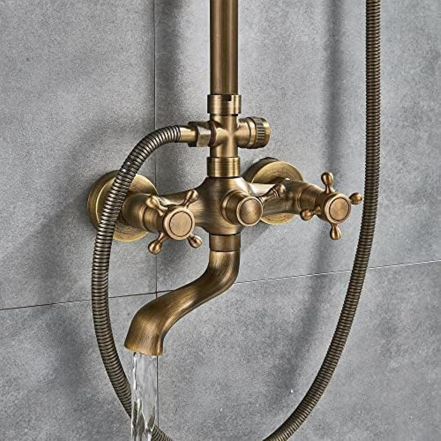 TECKI Rainfall Shower Faucet Set with 8 Inch Handheld Head