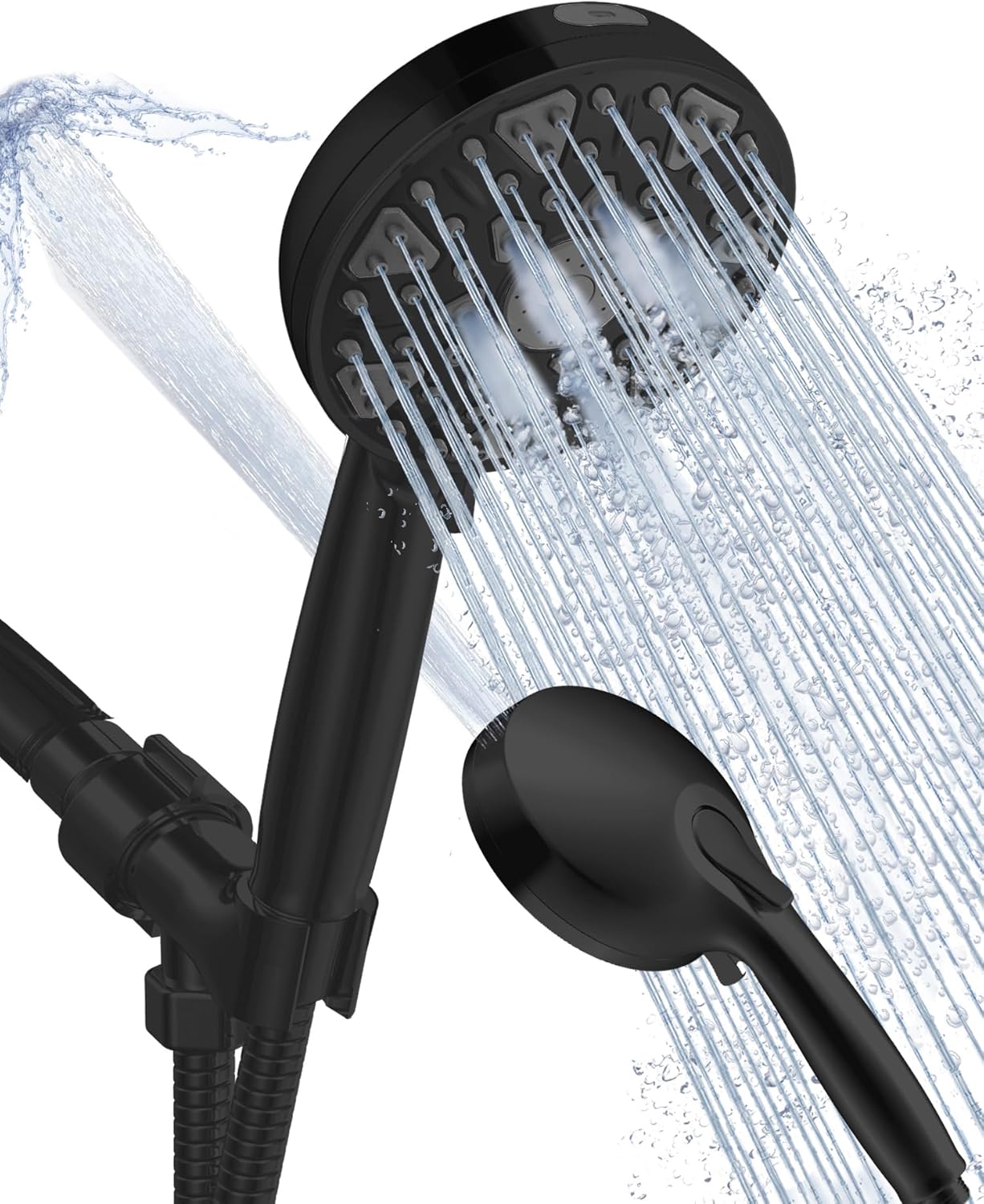 BOWGER High Pressure Handheld Shower Head with 7 Modes - Matt Black