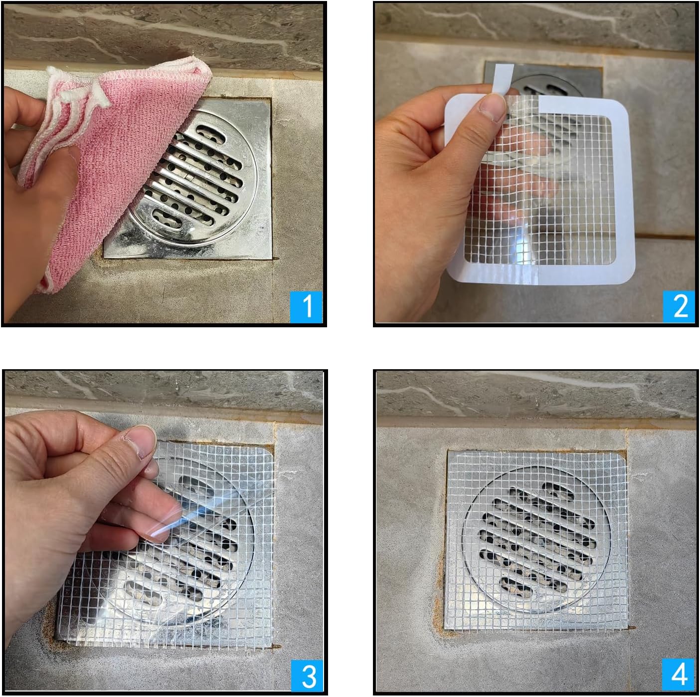 20 Pcs 4x4 Disposable Bathroom Drain Hair Catcher