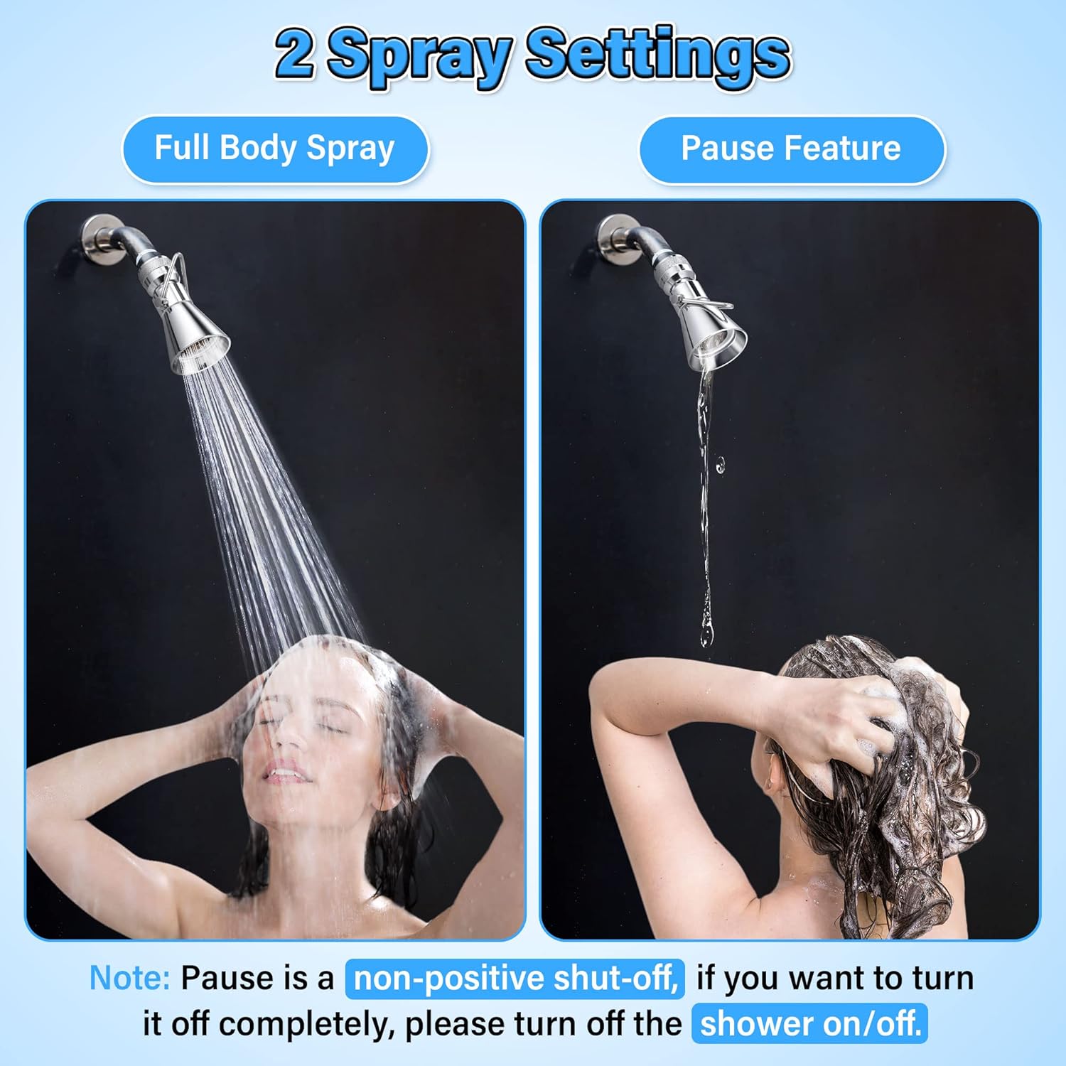 Enhon Water Saving Shower Head with 2 Settings
