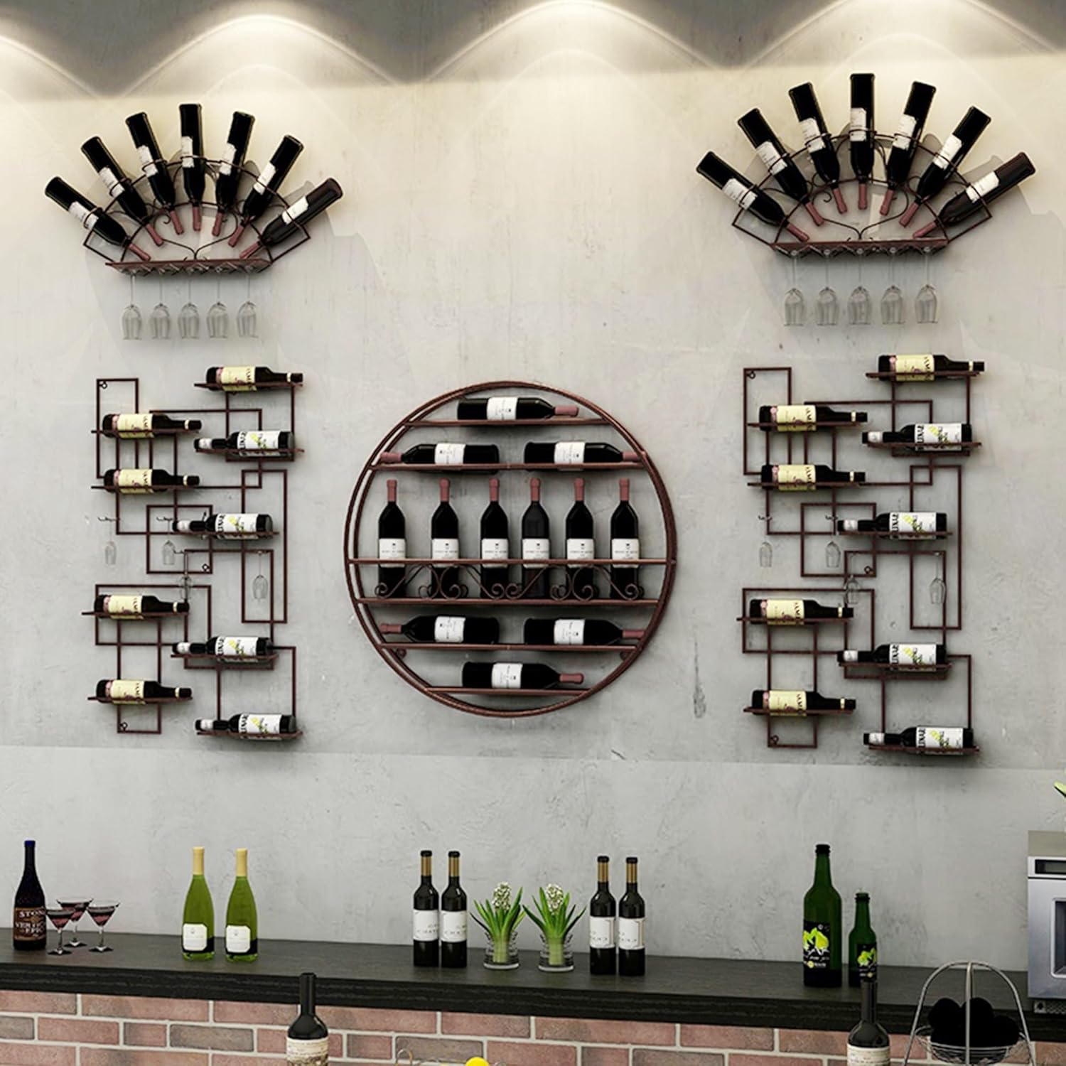 CUXAHO Wall-Mounted Wine Rack Bronze